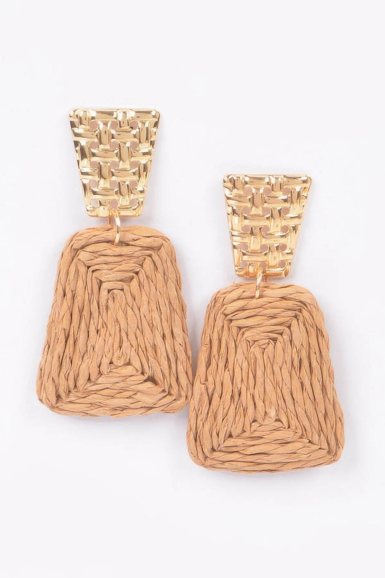 Faux Straw Dangling Earrings 2.5"
