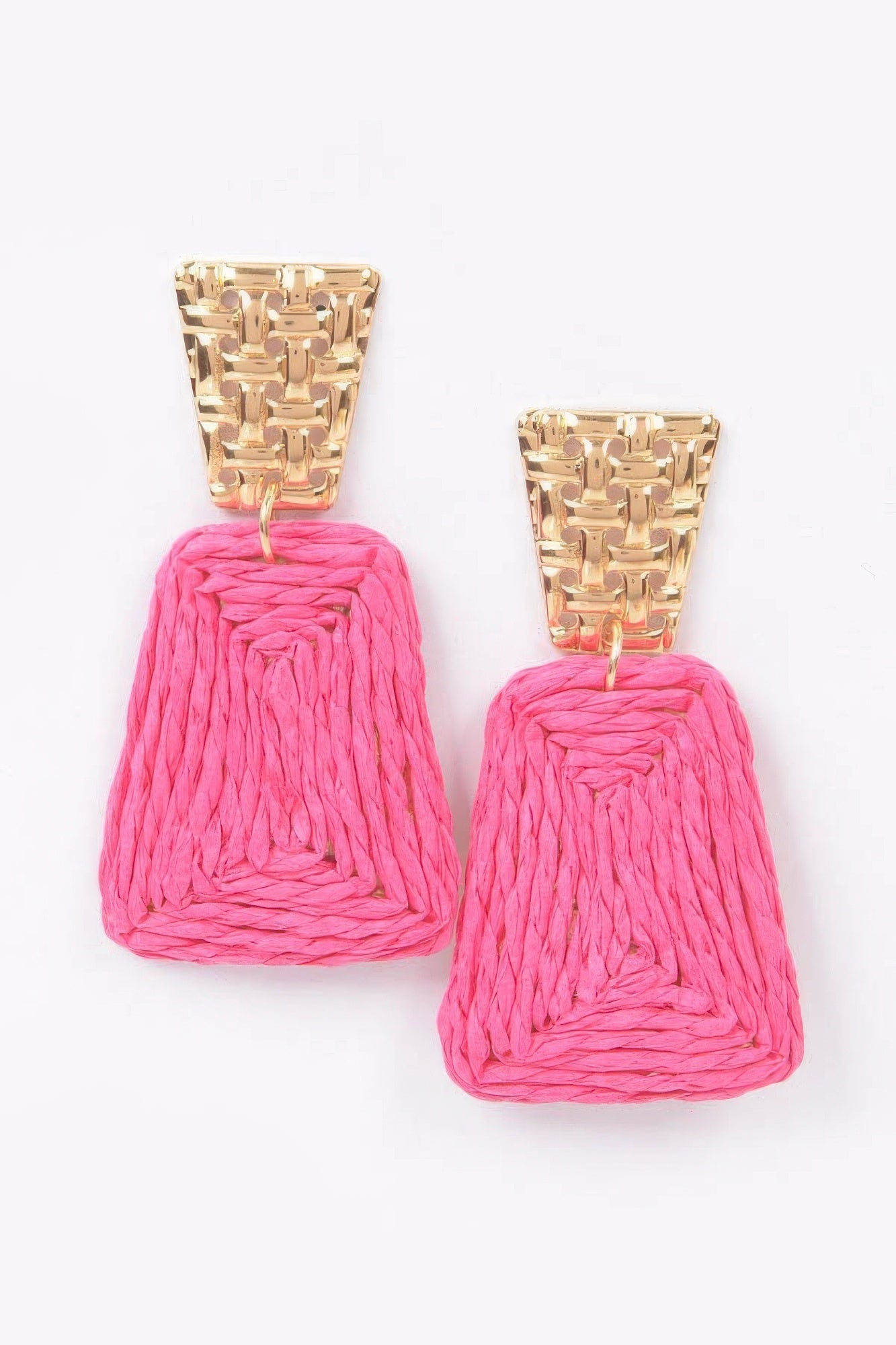 Faux Straw Dangling Earrings 2.5"