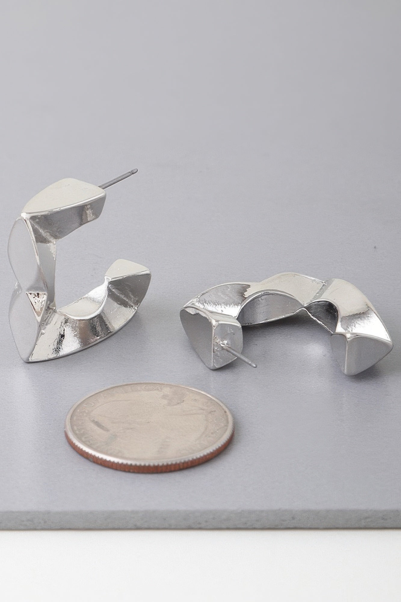 Geometric Cubic Hoop Earrings