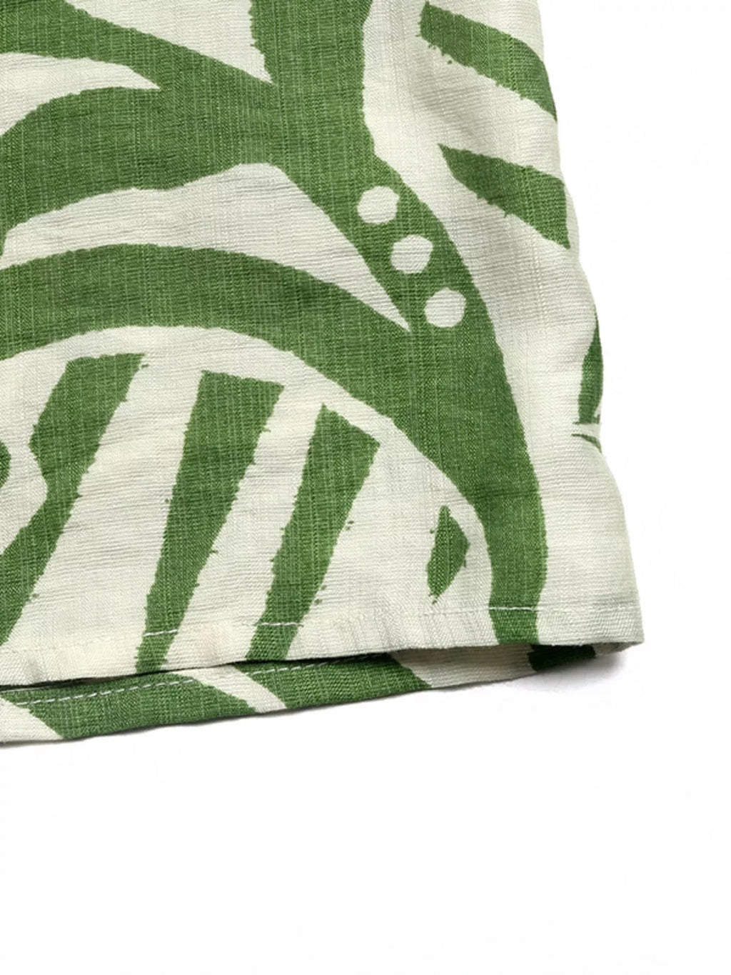 Tropical Print Tie Front Strapless Wide Leg Jumpsuit Green