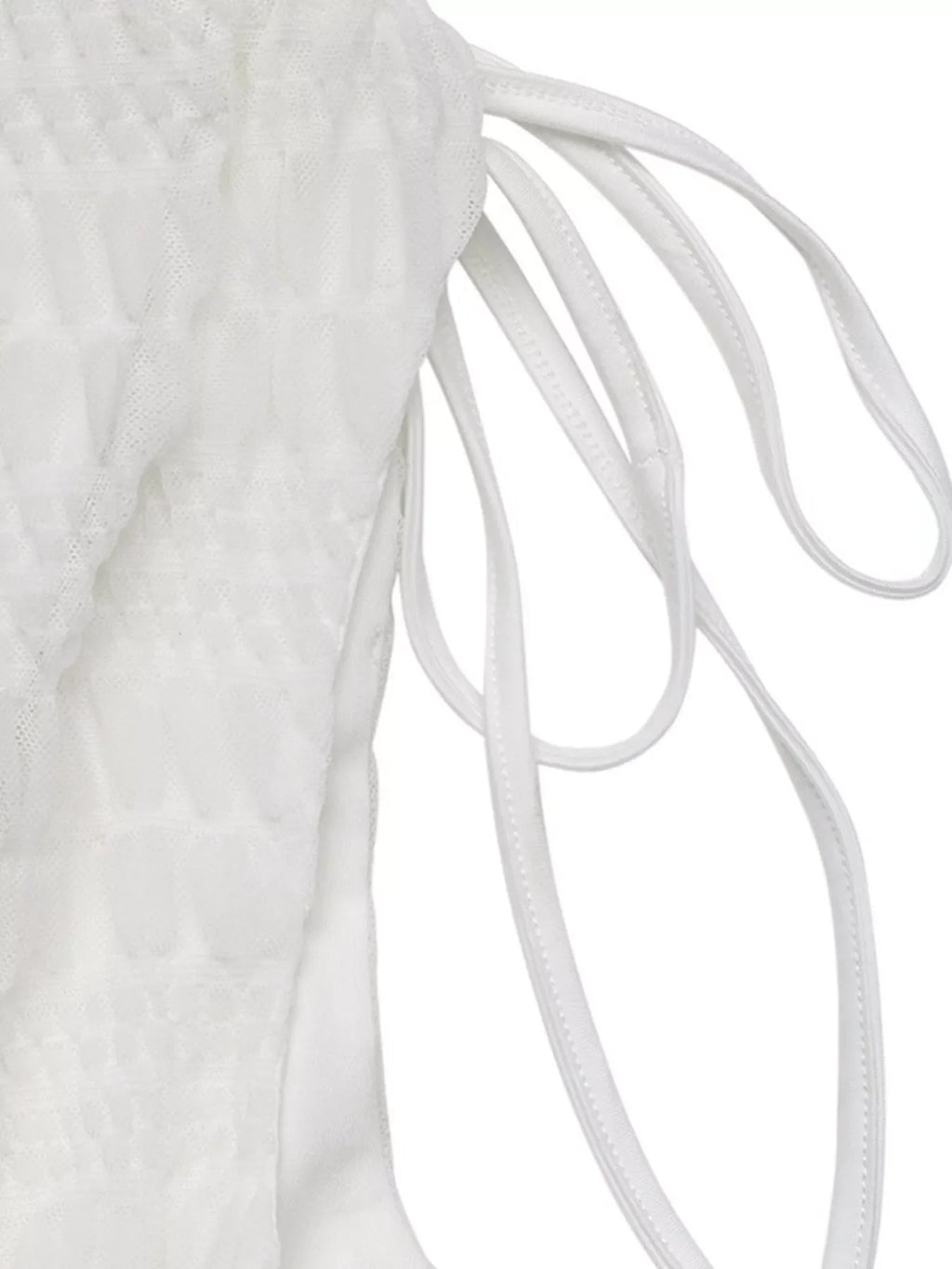 White Smocked Deep V-Neck Sleeveless Mini Dress