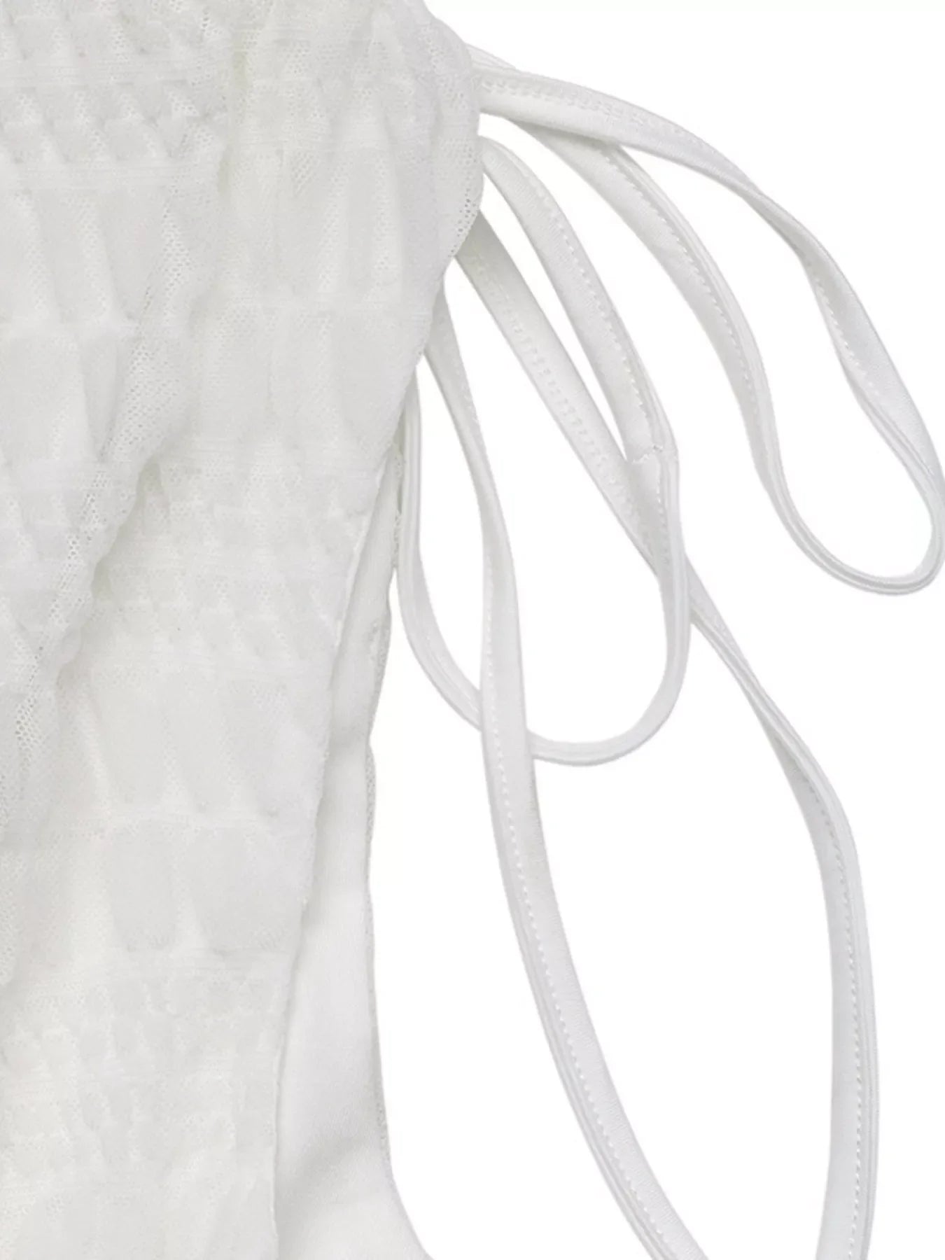White Smocked Deep V-Neck Sleeveless Mini Dress