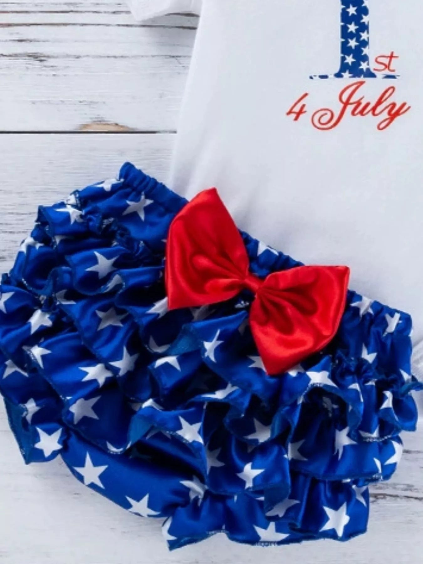 Baby Girls Patriotic Little Miss America 2-Piece Bodysuit Set