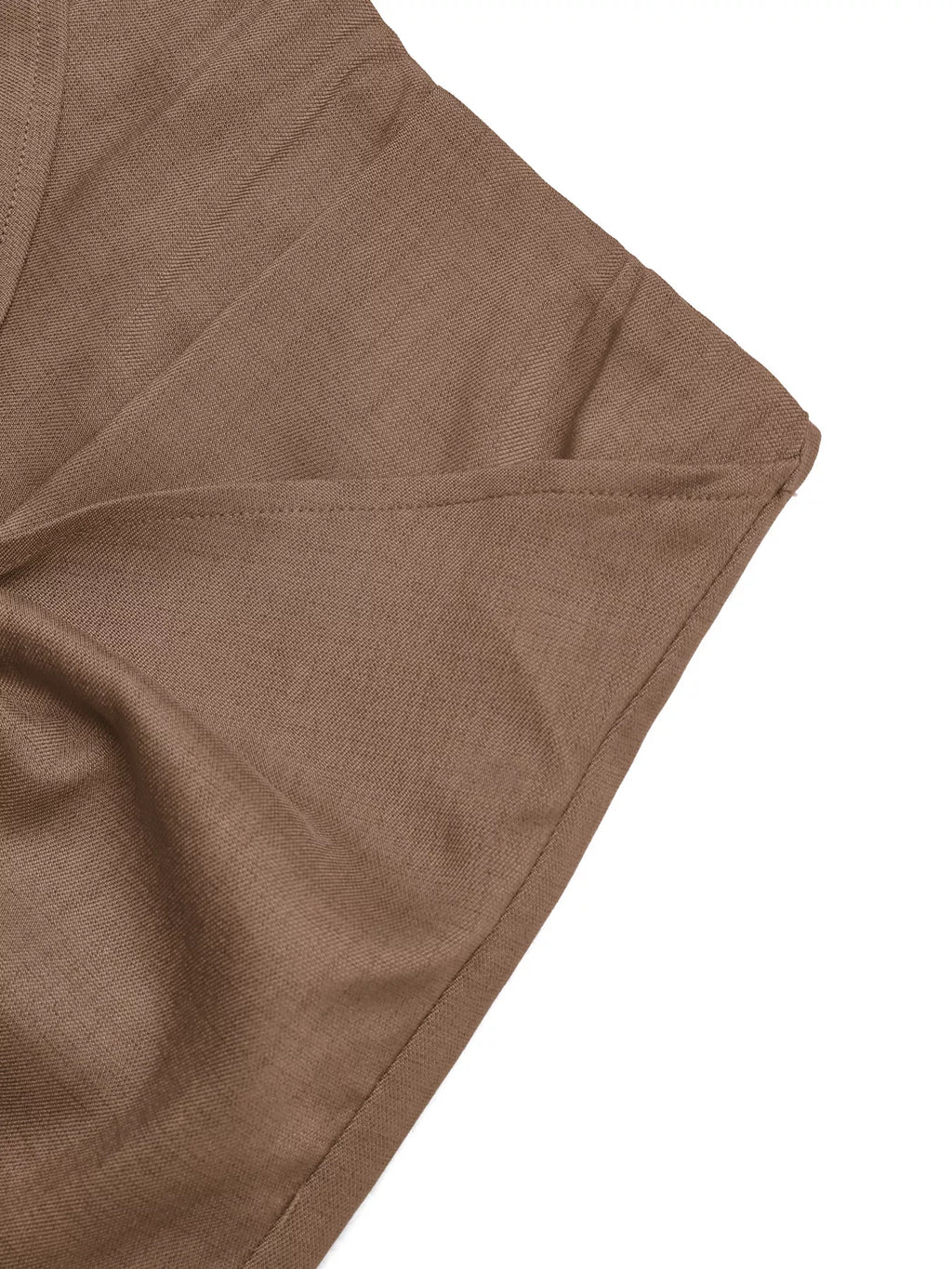 Brown Twist Front Mini Skort with Gold Tone Decorative Button