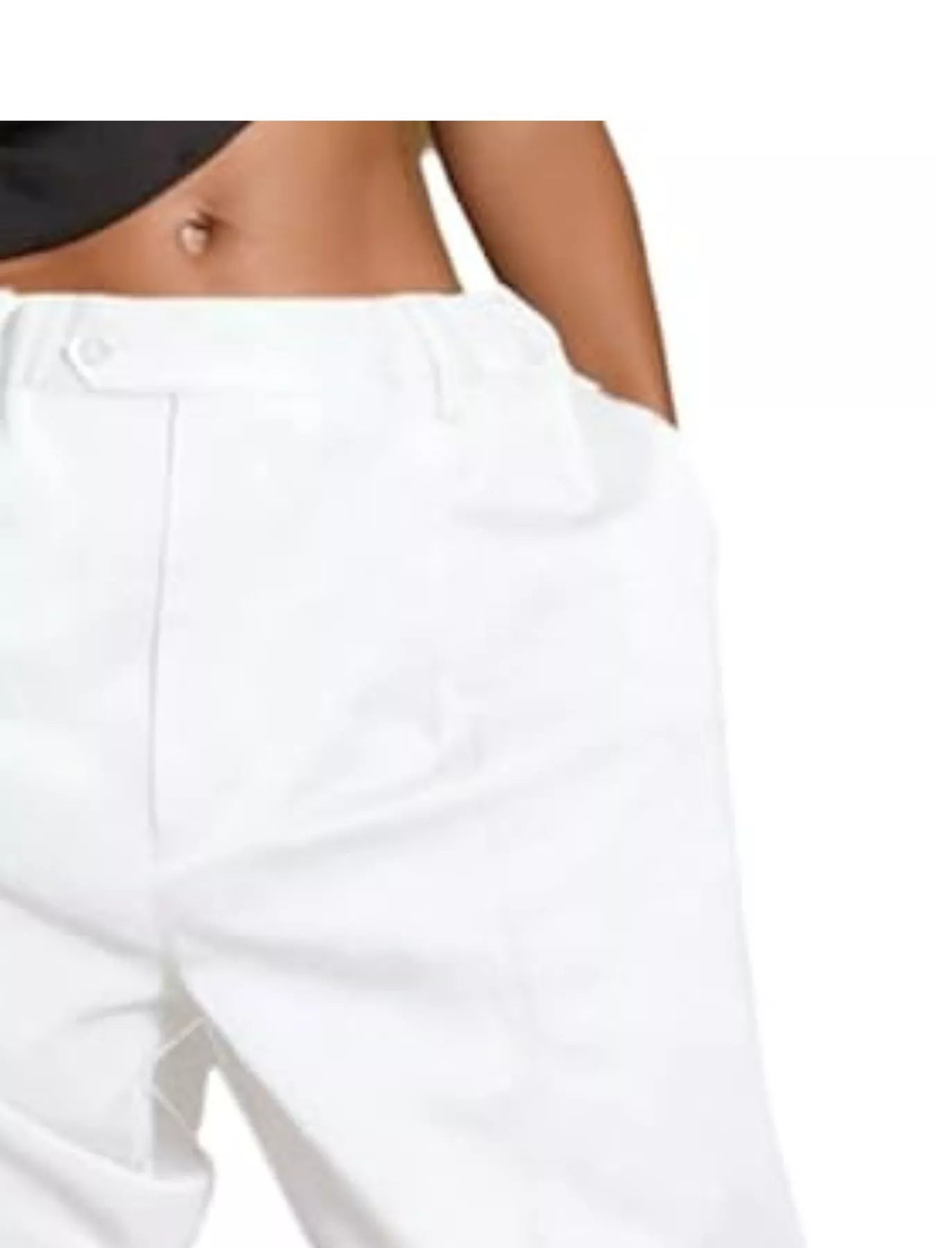 High Waist Pleated Khaki Shorts with Bubble Hem Detail
