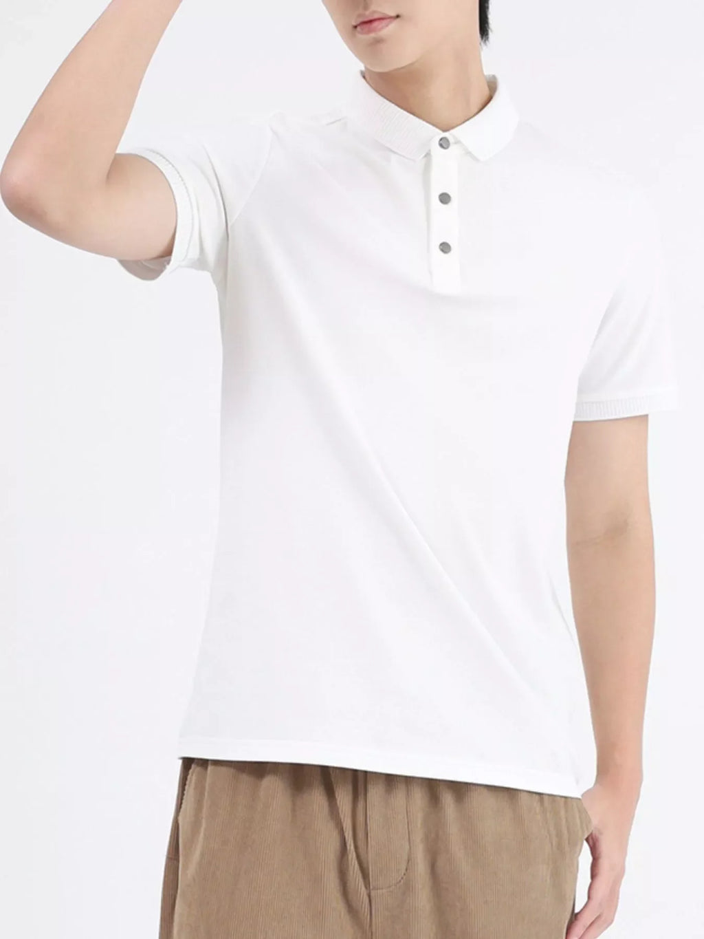Men's Plus Size Button Detail Short Sleeve Polo
