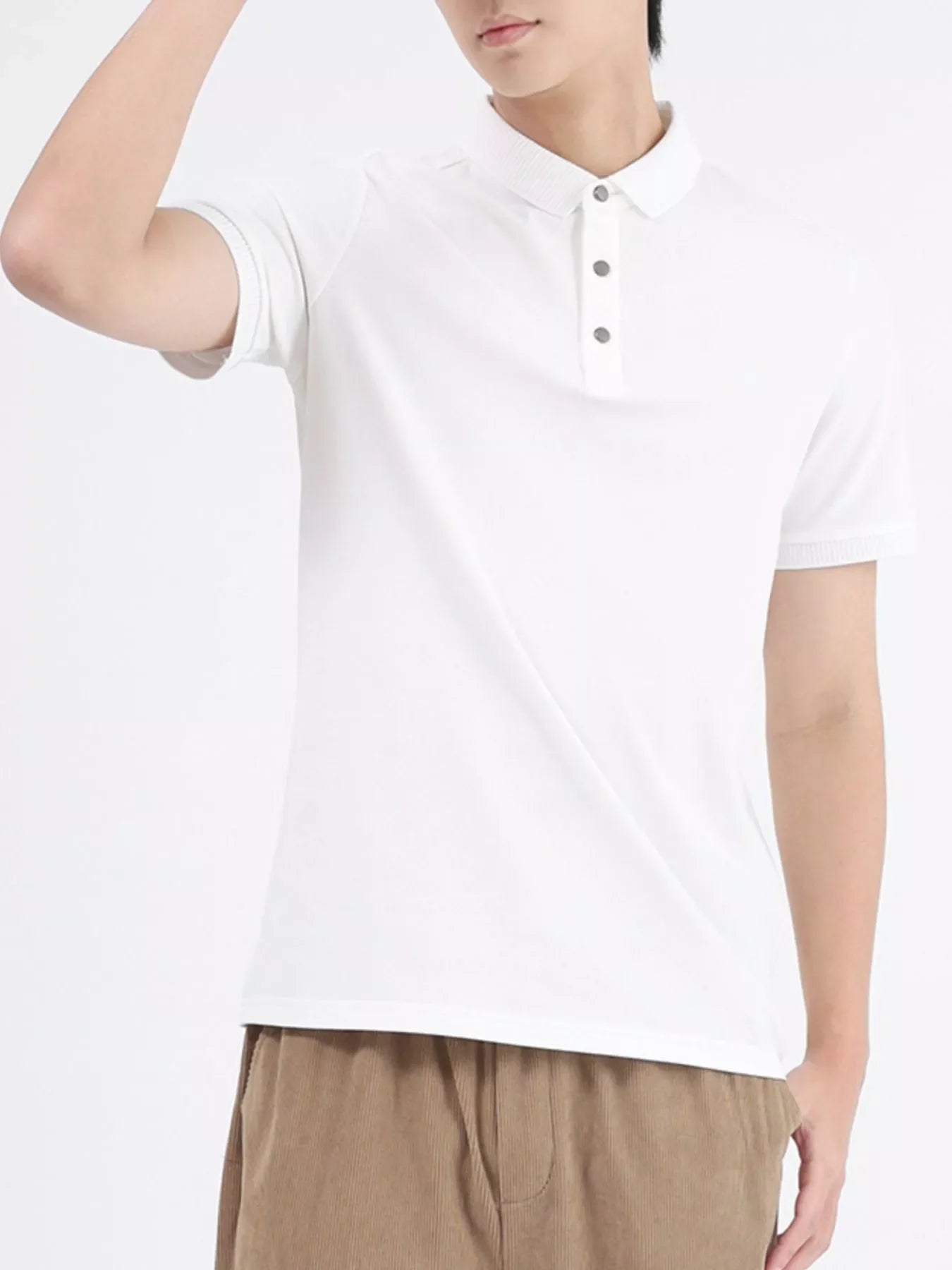 Men's Plus Size Button Detail Short Sleeve Polo