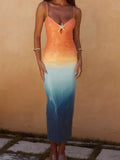 Gradient Cami Maxi Dress with Sequin Detail and Slit Back