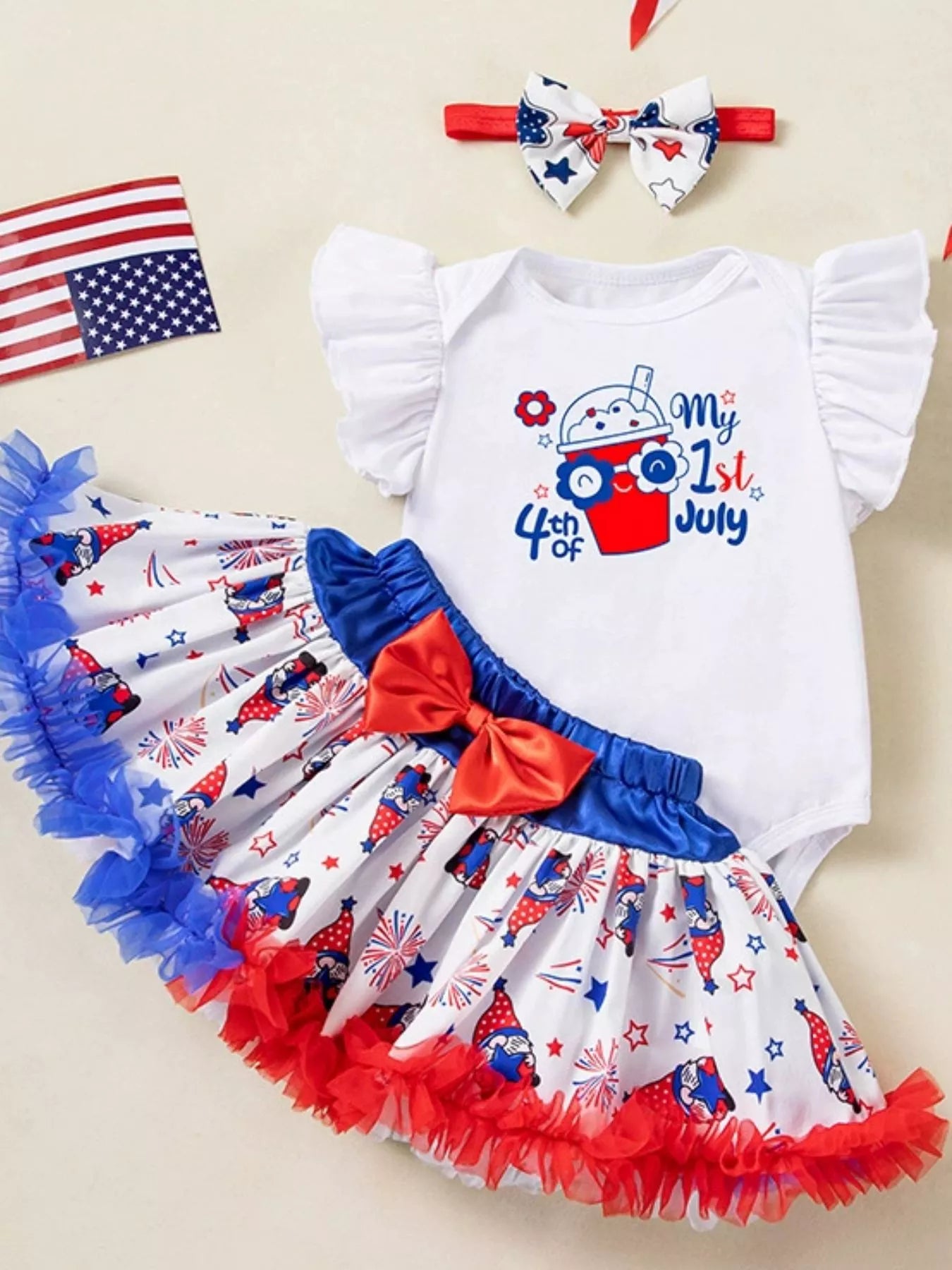 Baby Girls My First 4th of July Outfit Set Patriotic Tutu