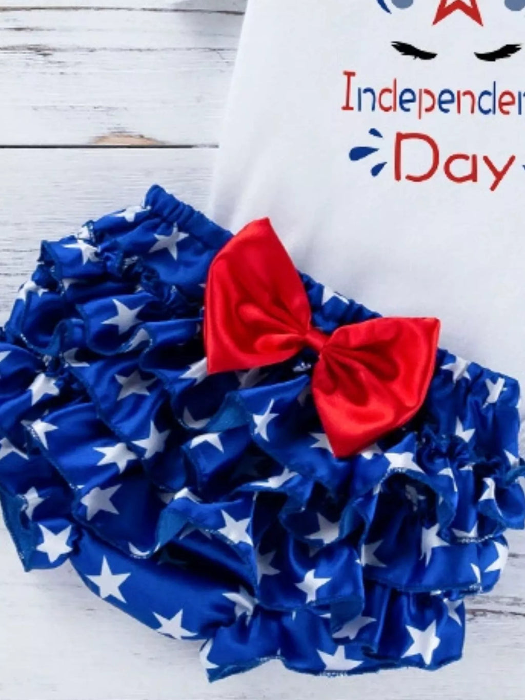 Baby Girls Patriotic Little Miss America 2-Piece Bodysuit Set