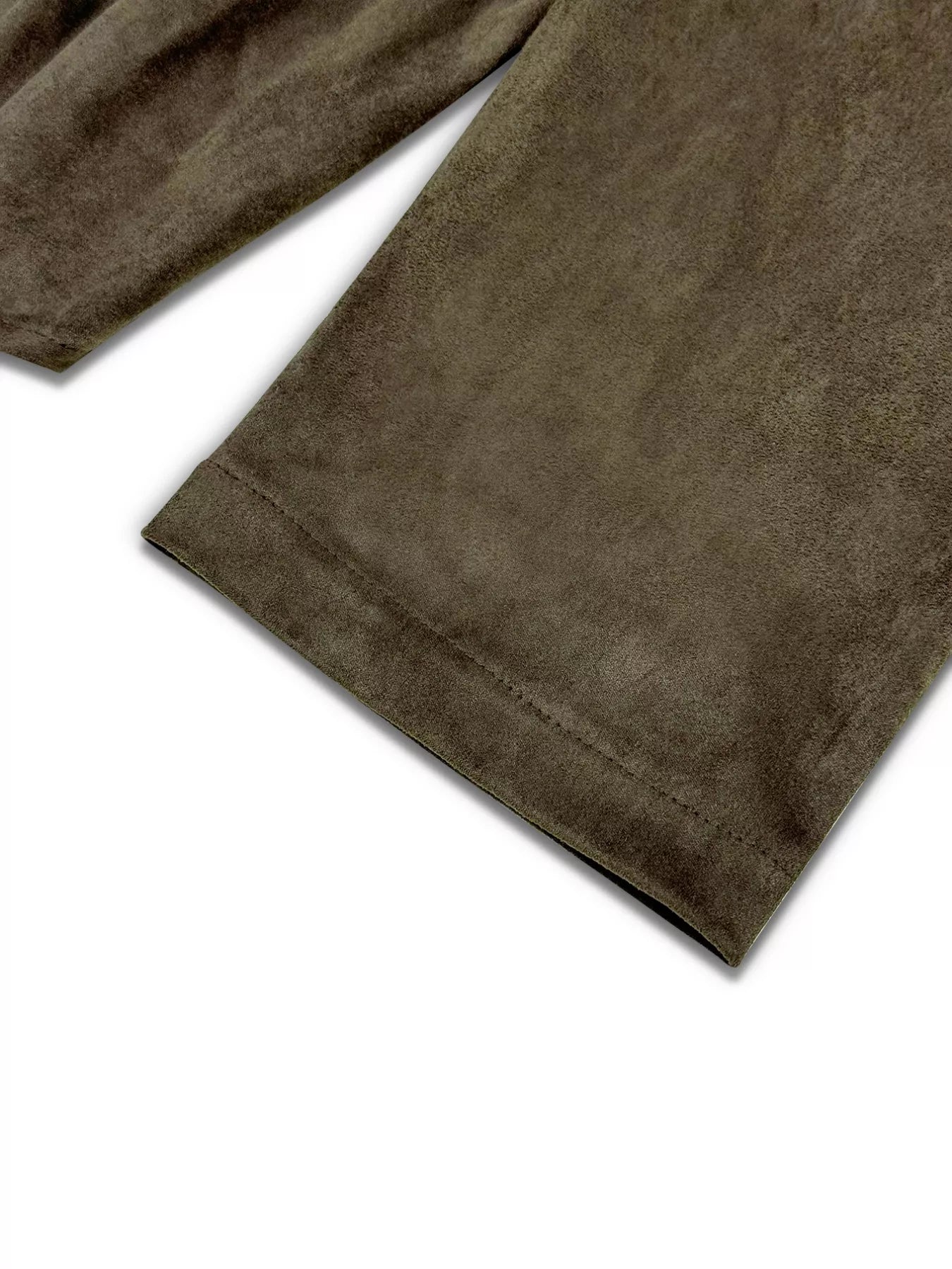 Women's Cropped Olive Green Suede Bomber Jacket