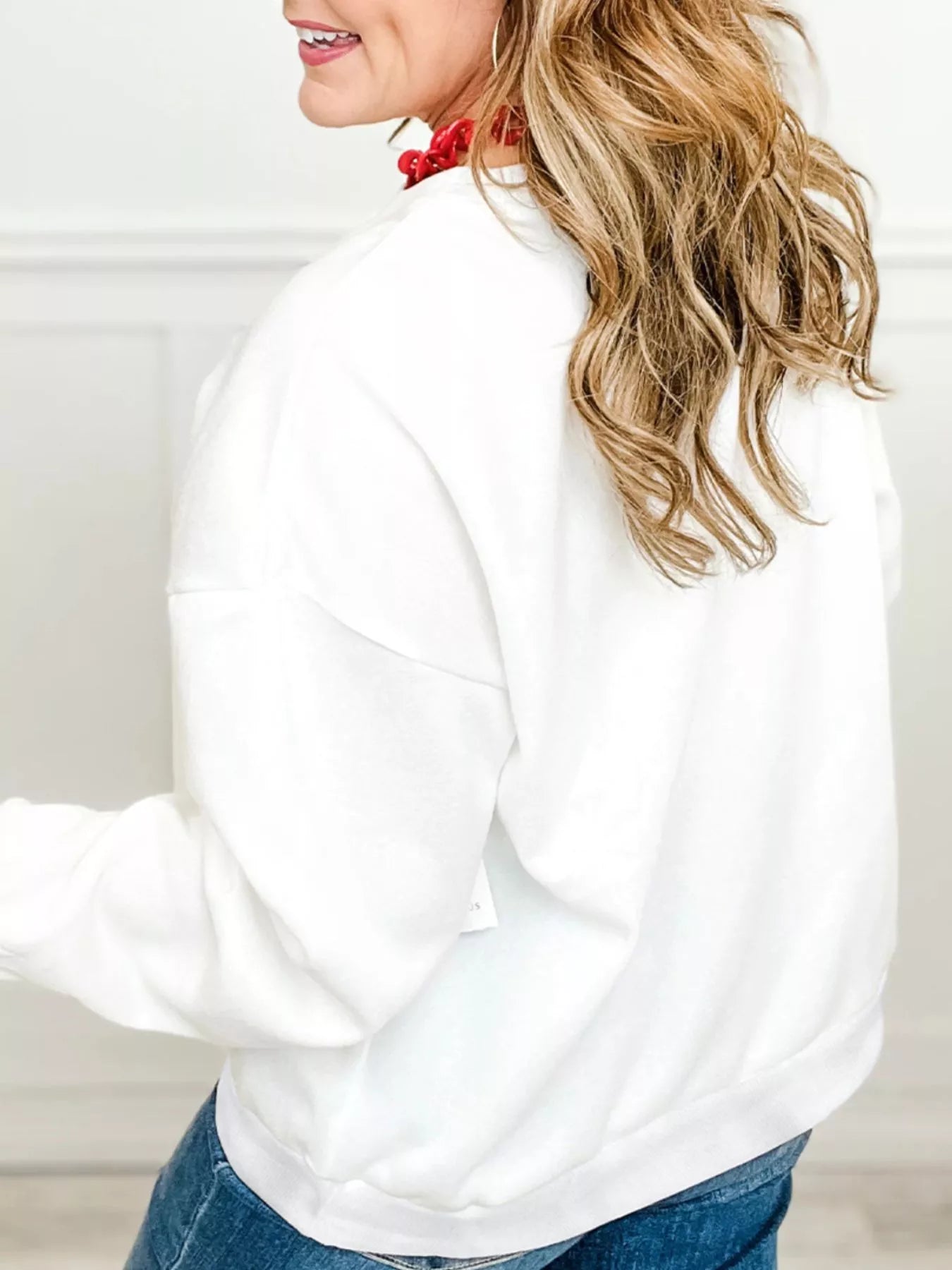 White MERRY Christmas Plaid Lettering Sweatshirt