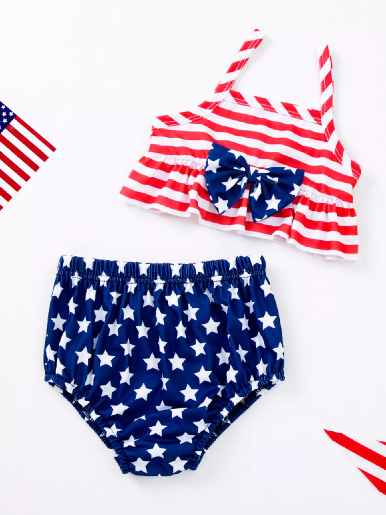 Childrens Patriotic Star Spangled Tank Top and Bloomer Set