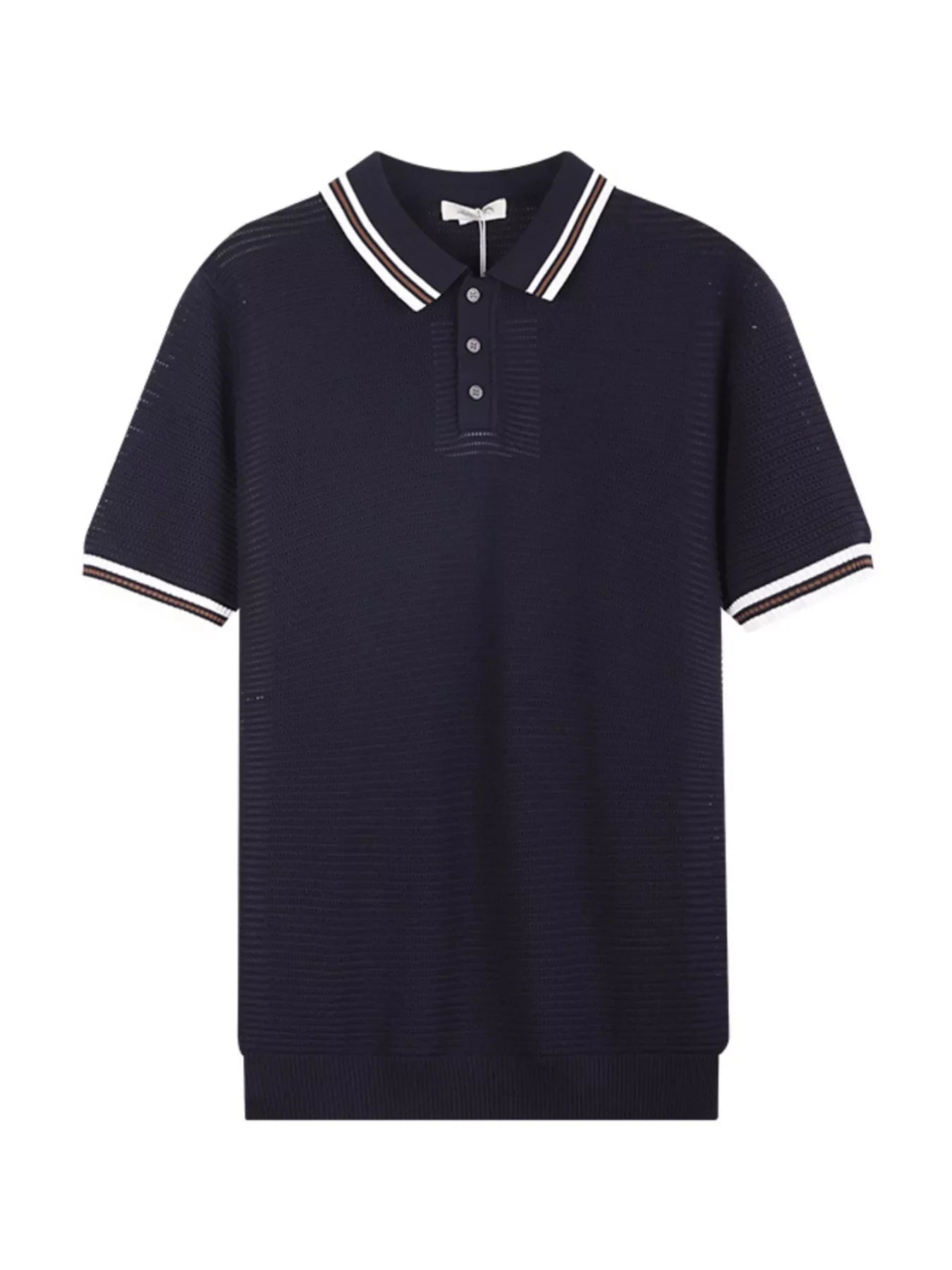 Men's Plus Size Striped Short Sleeve Polo