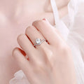 Adjustable 2 Carat Moissanite Sterling Silver V-Shape Ring