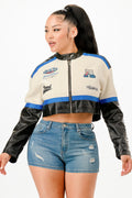 Colorblock Crop Jacket