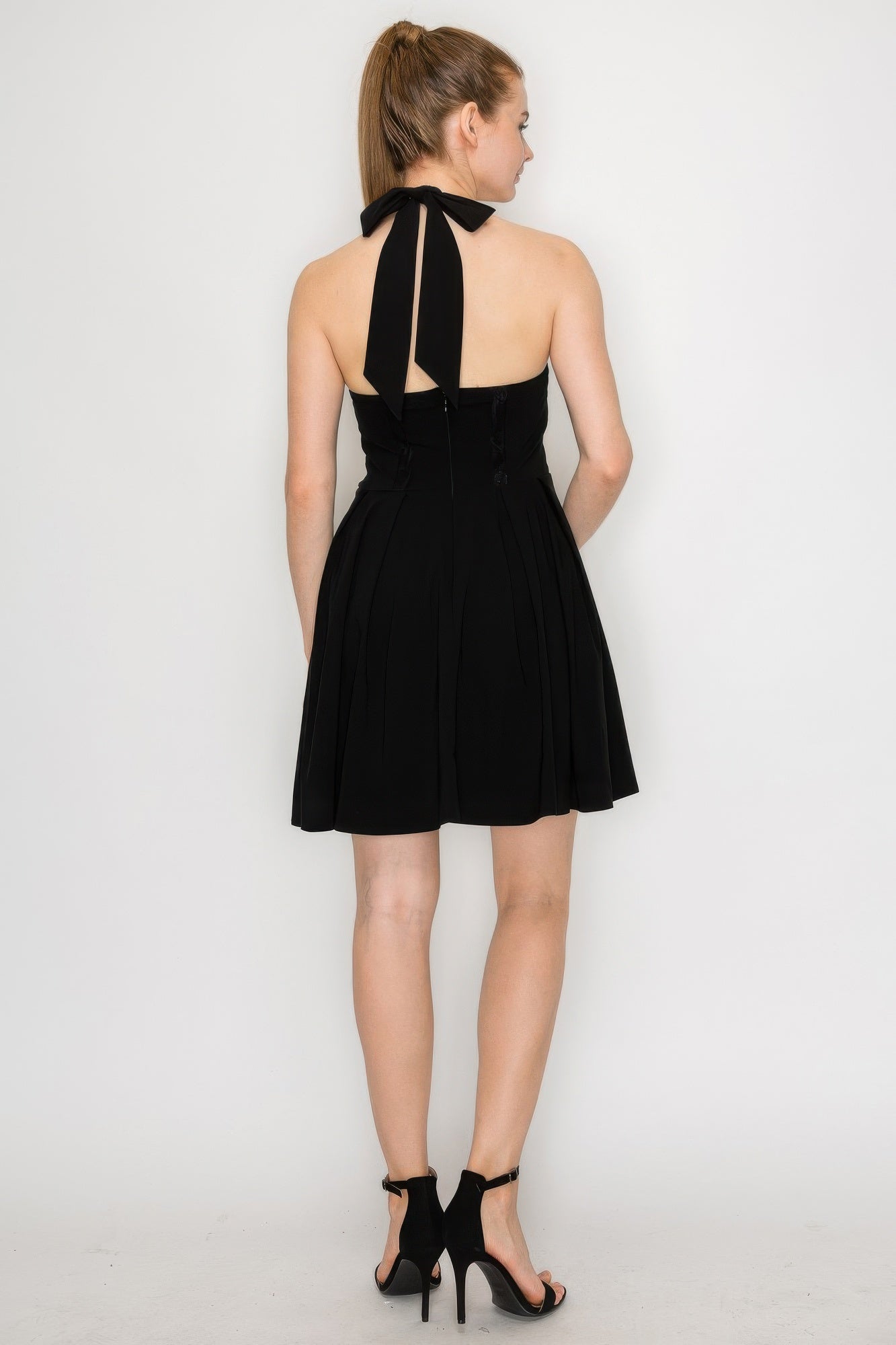 Corset Self-tie Ribbon Zippered Dress