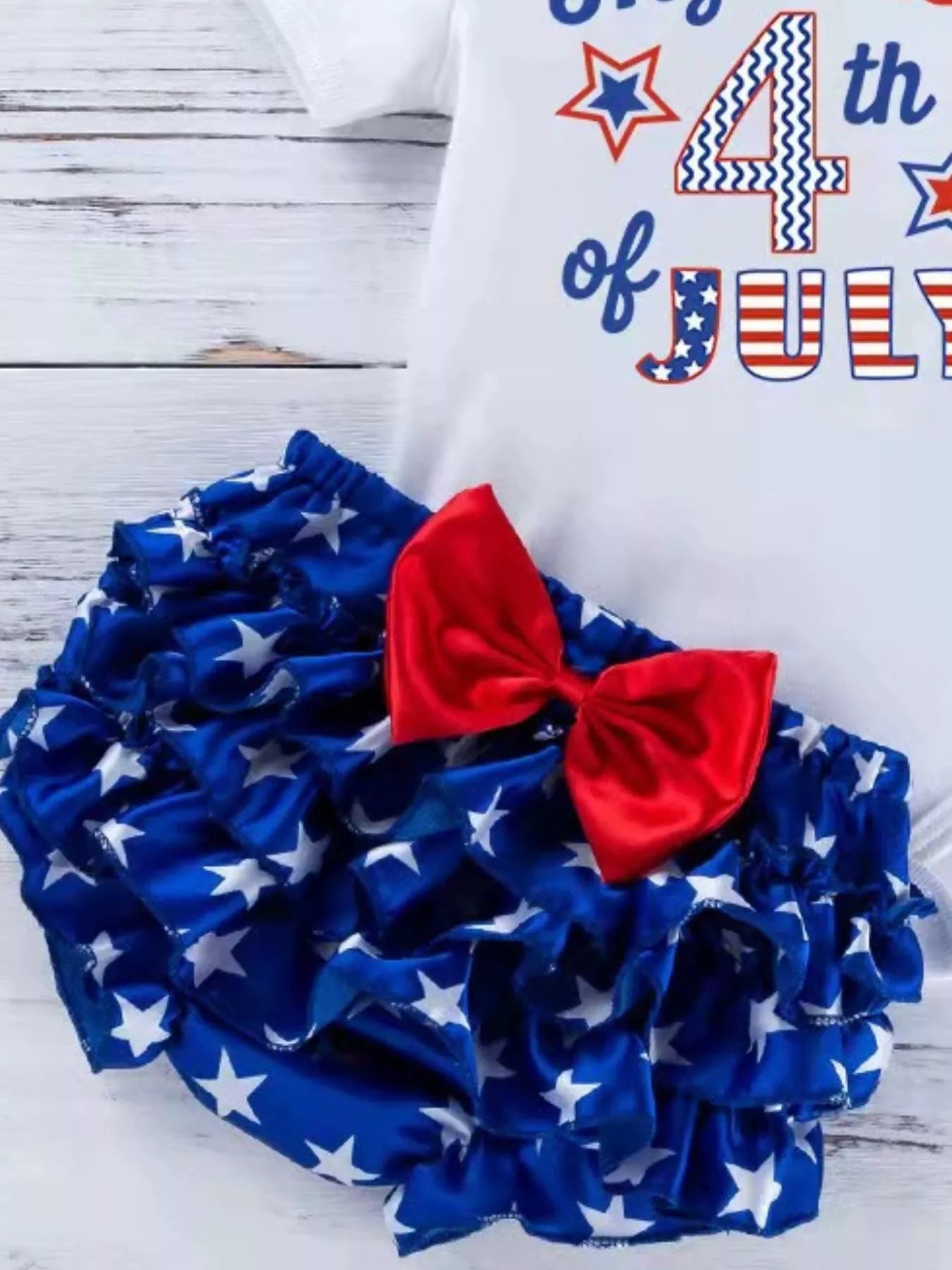Baby Girls Patriotic Little Miss America 2-Piece Bodysuit Set