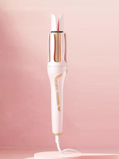 Automatic Rotating Ceramic Curling Iron for Soft Waves Pink
