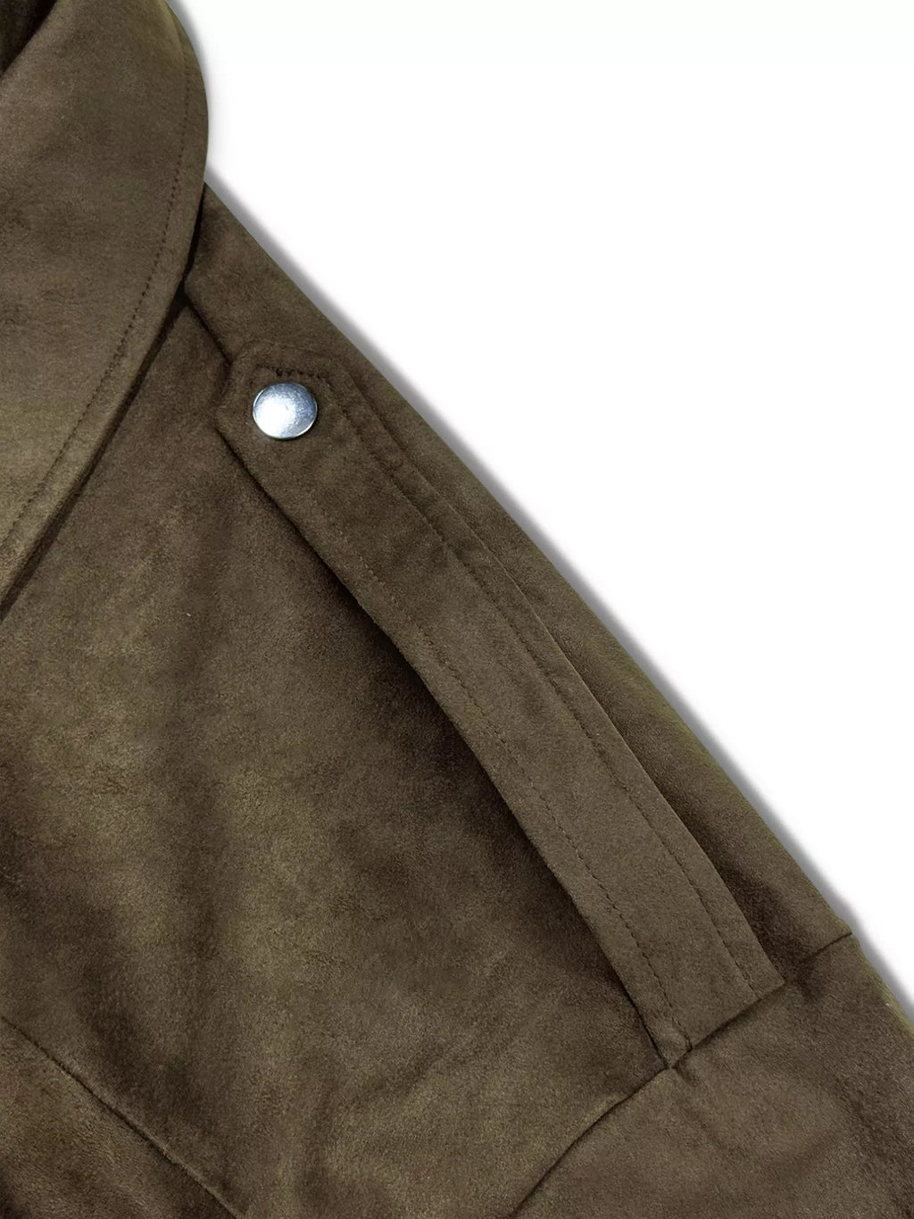 Women's Cropped Olive Green Suede Bomber Jacket