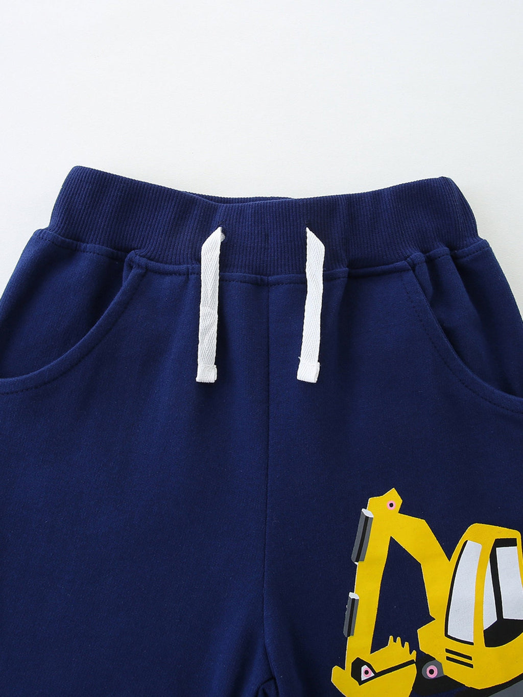 Children's Excavator Print Drawstring Shorts