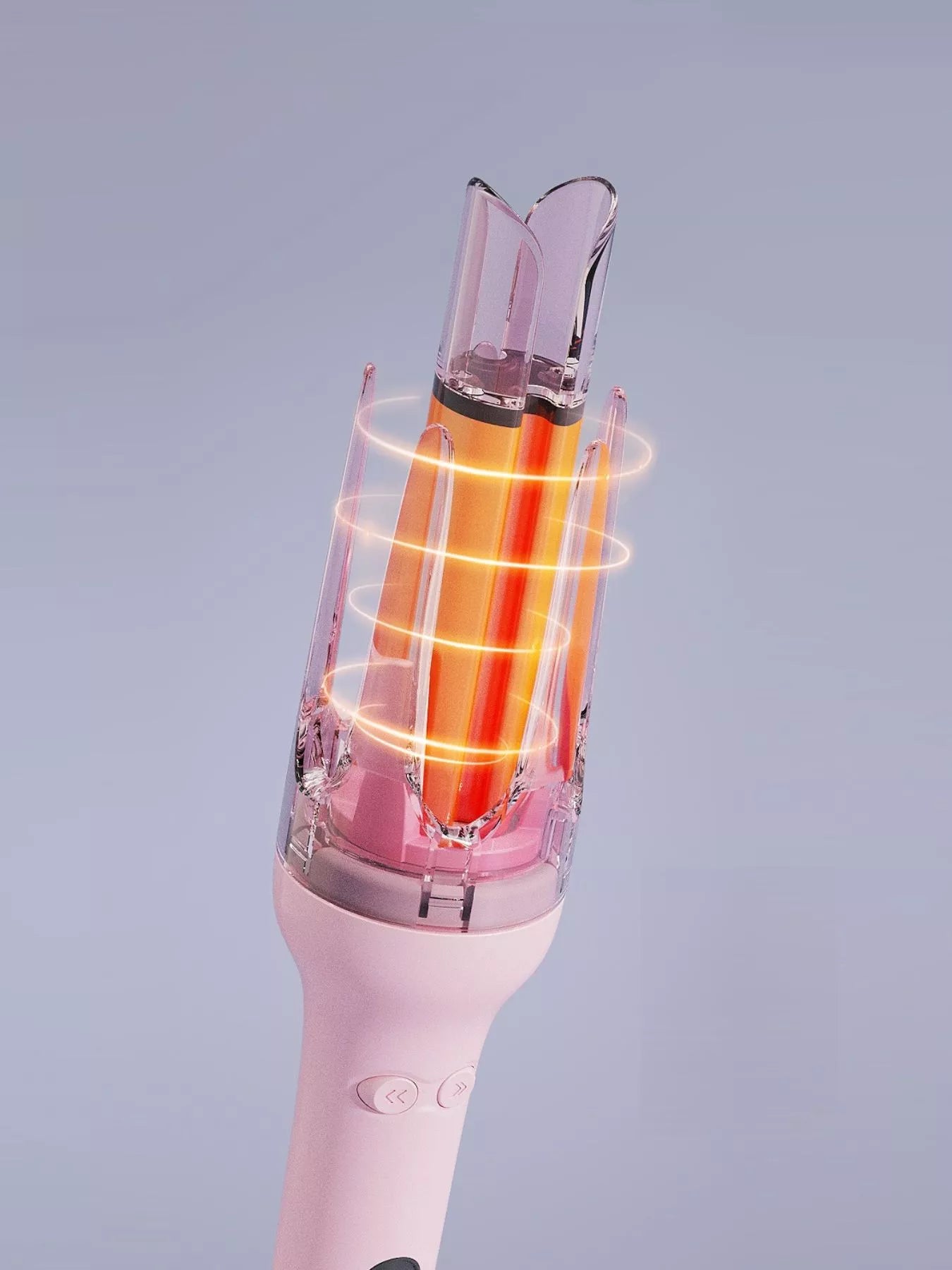 Pink 5-in-1 Ceramic Hair Curling Iron with Negative Ion Tech