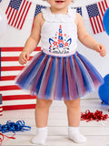Toddler Girls Patriotic Unicorn Tutu Dress Red White and Blue