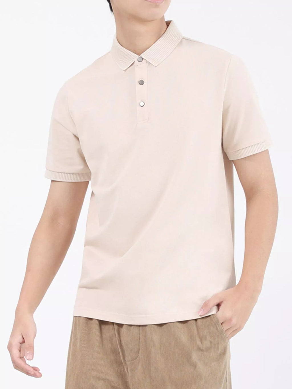 Men's Plus Size Button Detail Short Sleeve Polo
