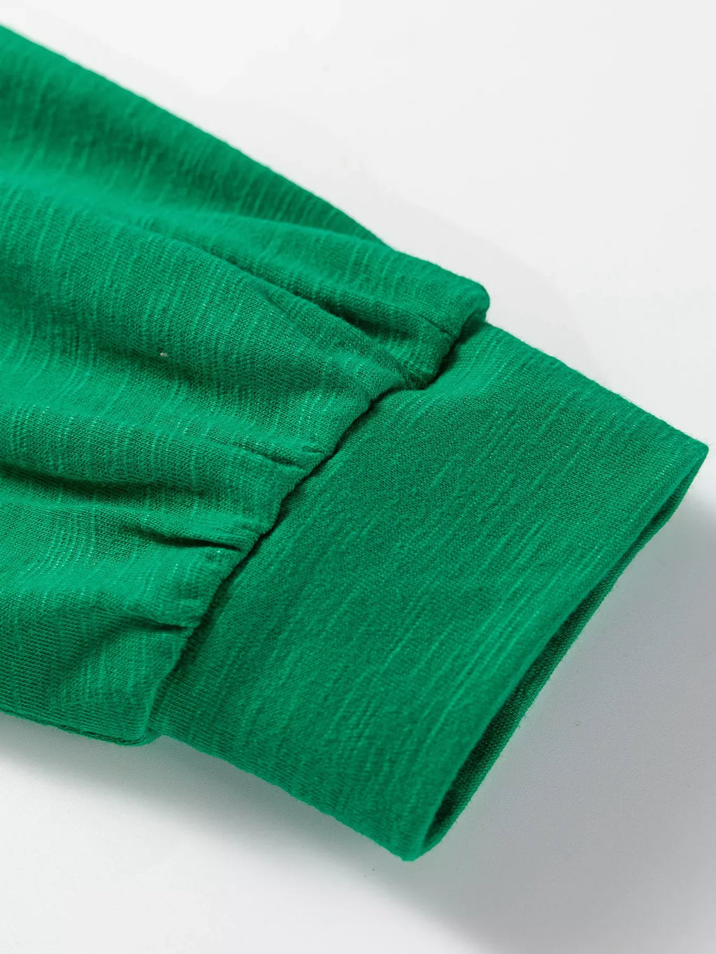 Women's Solid Green Long Sleeve Button Down V-Neck Pullover Top