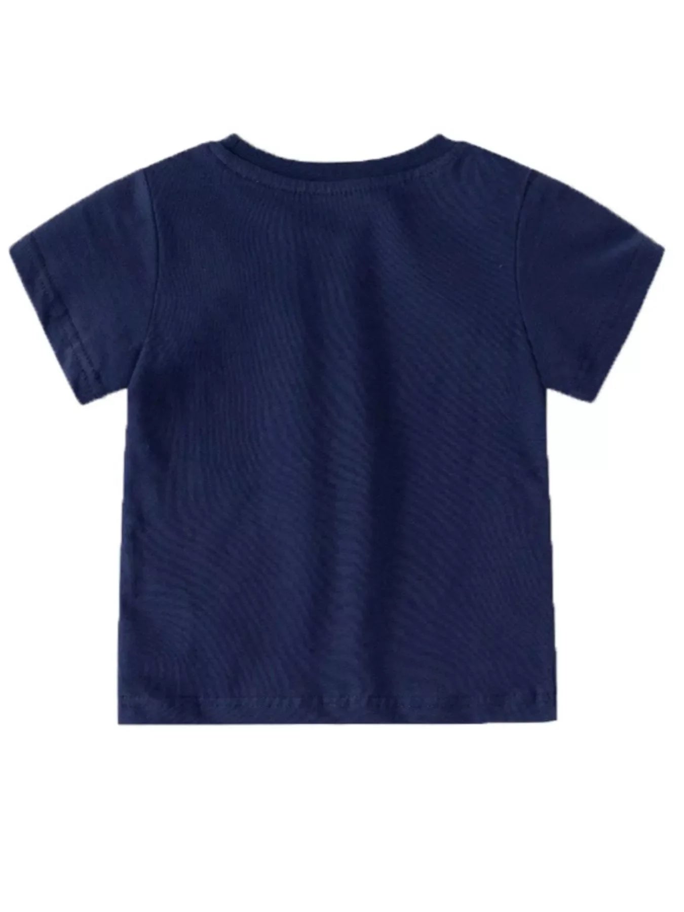 Boys Navy Blue Dinosaur Graphic Crew Neck Cotton T-Shirt