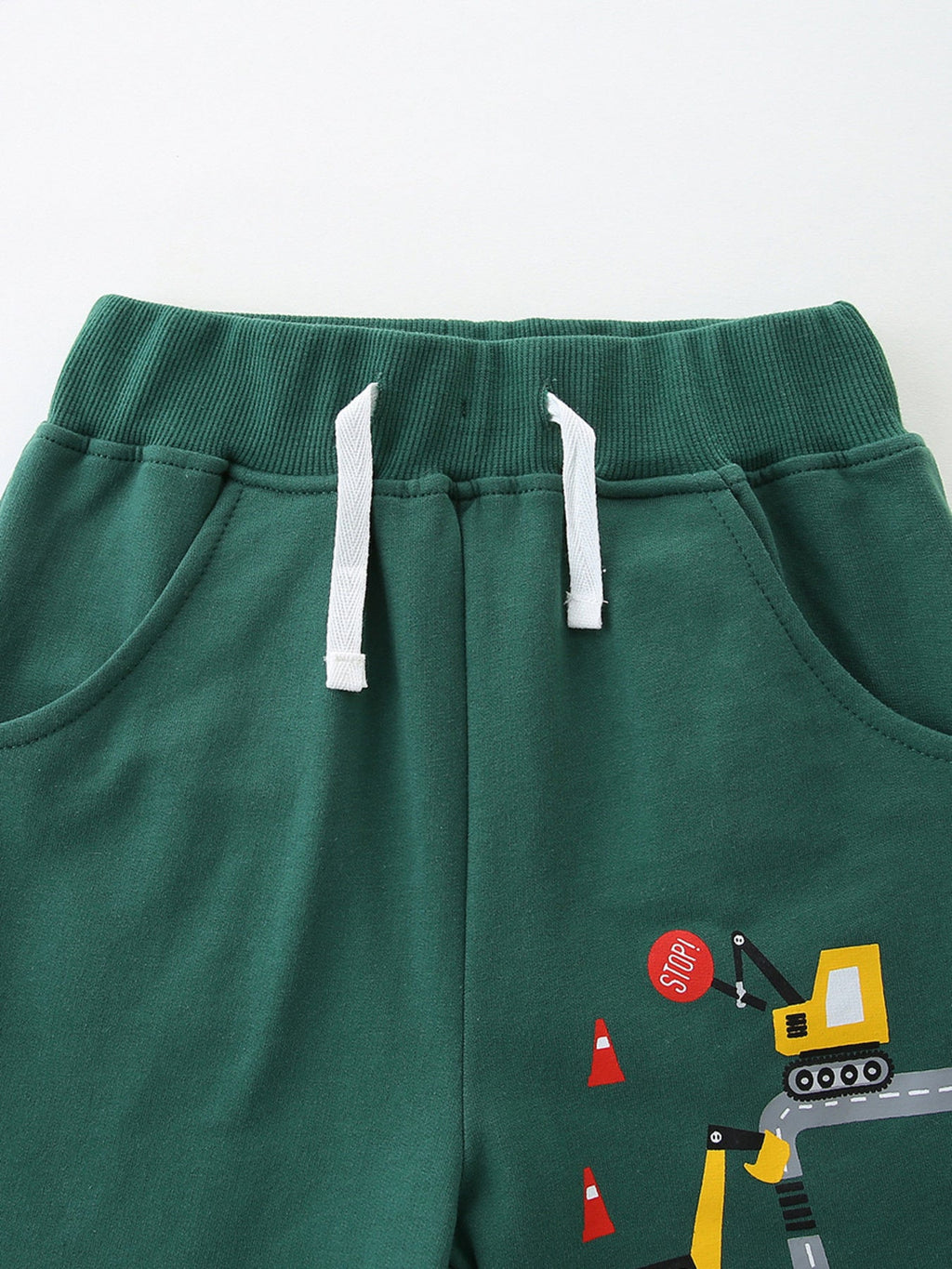 Children's Excavator Print Drawstring Shorts