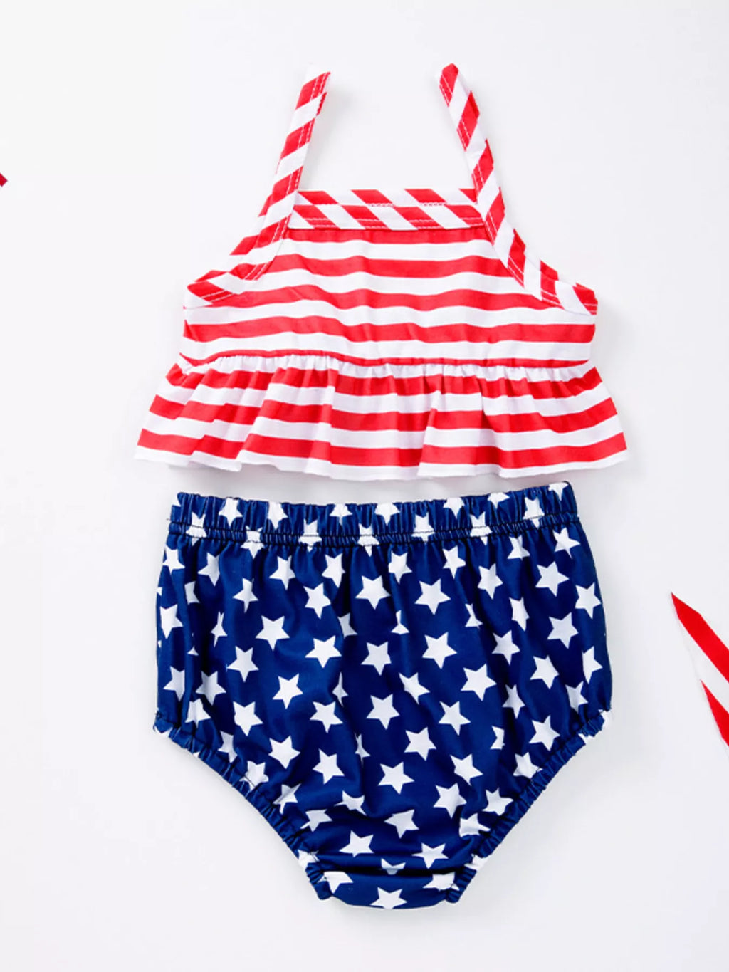 Childrens Patriotic Star Spangled Tank Top and Bloomer Set