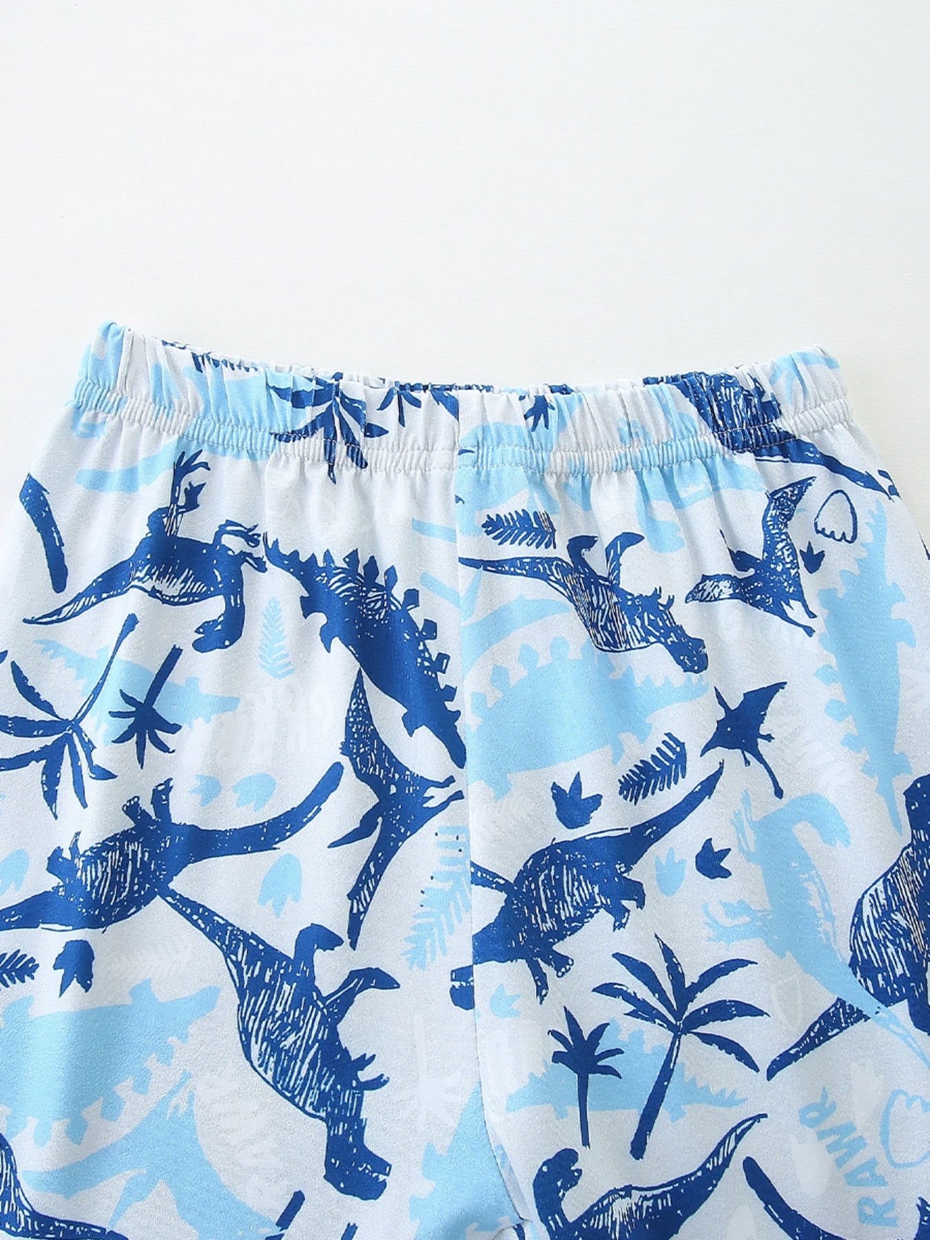 Boys Blue Dinosaur Print Short Sleeve Pajama Set