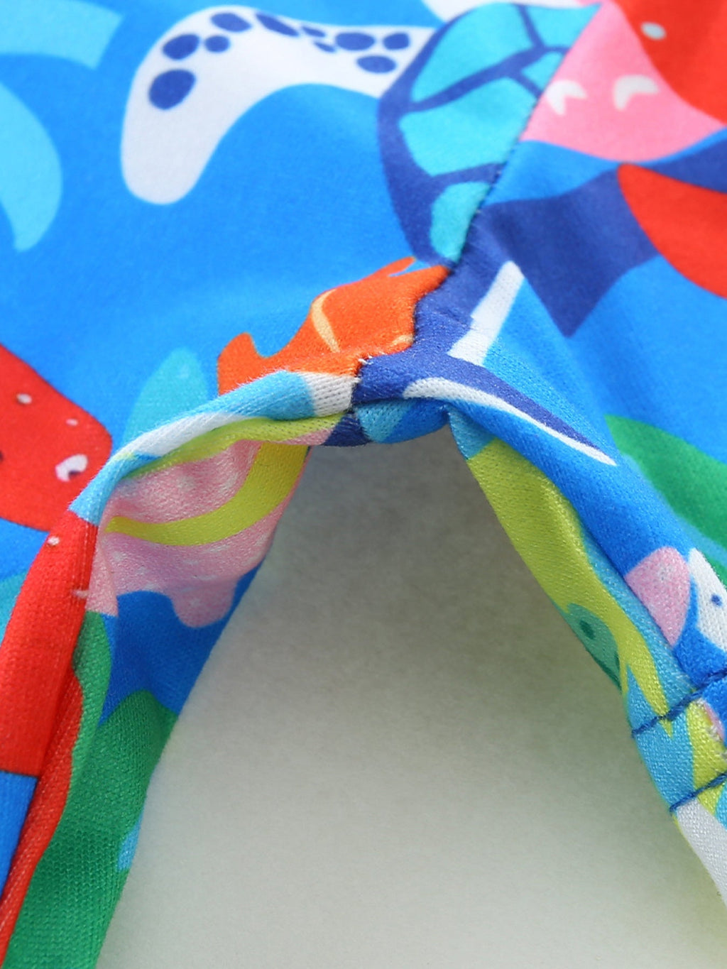 Girls Colorful Ocean Sea Life Print Round Neck Casual Dress