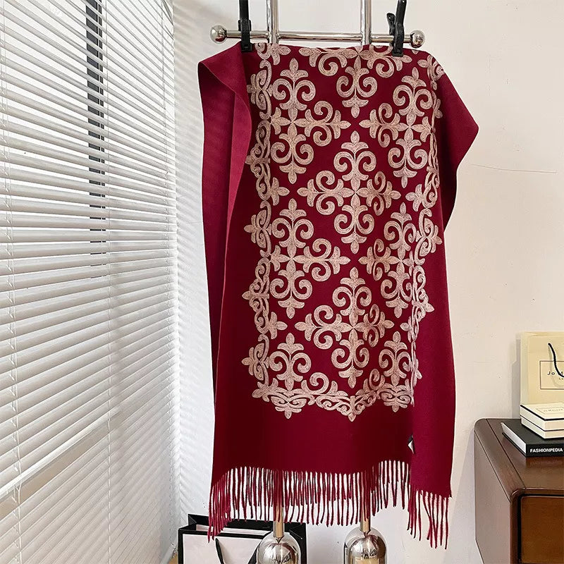 Boho Printed Fringe Hem Scarf
