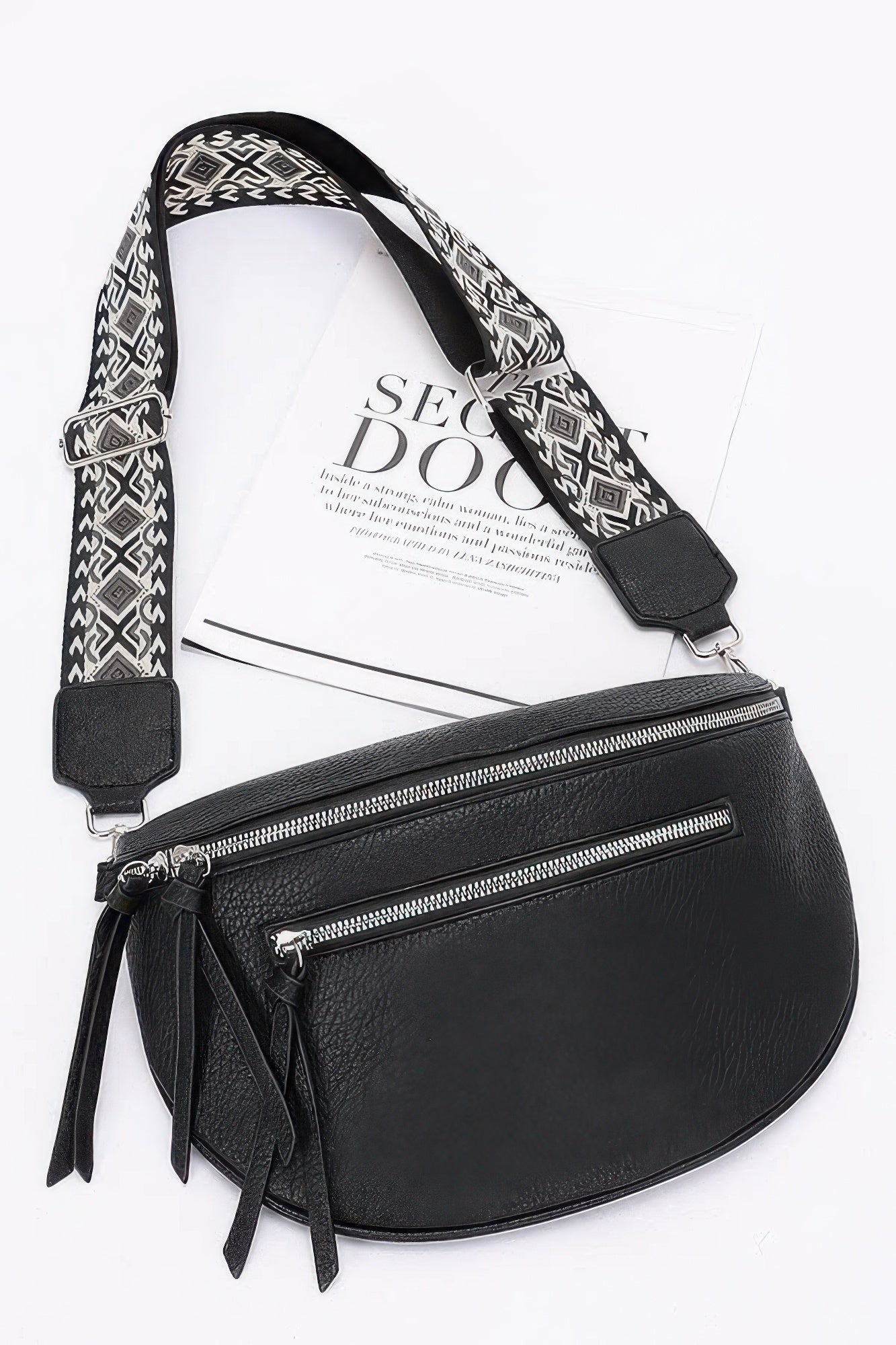Faux Leather Crossbody Bag Belt