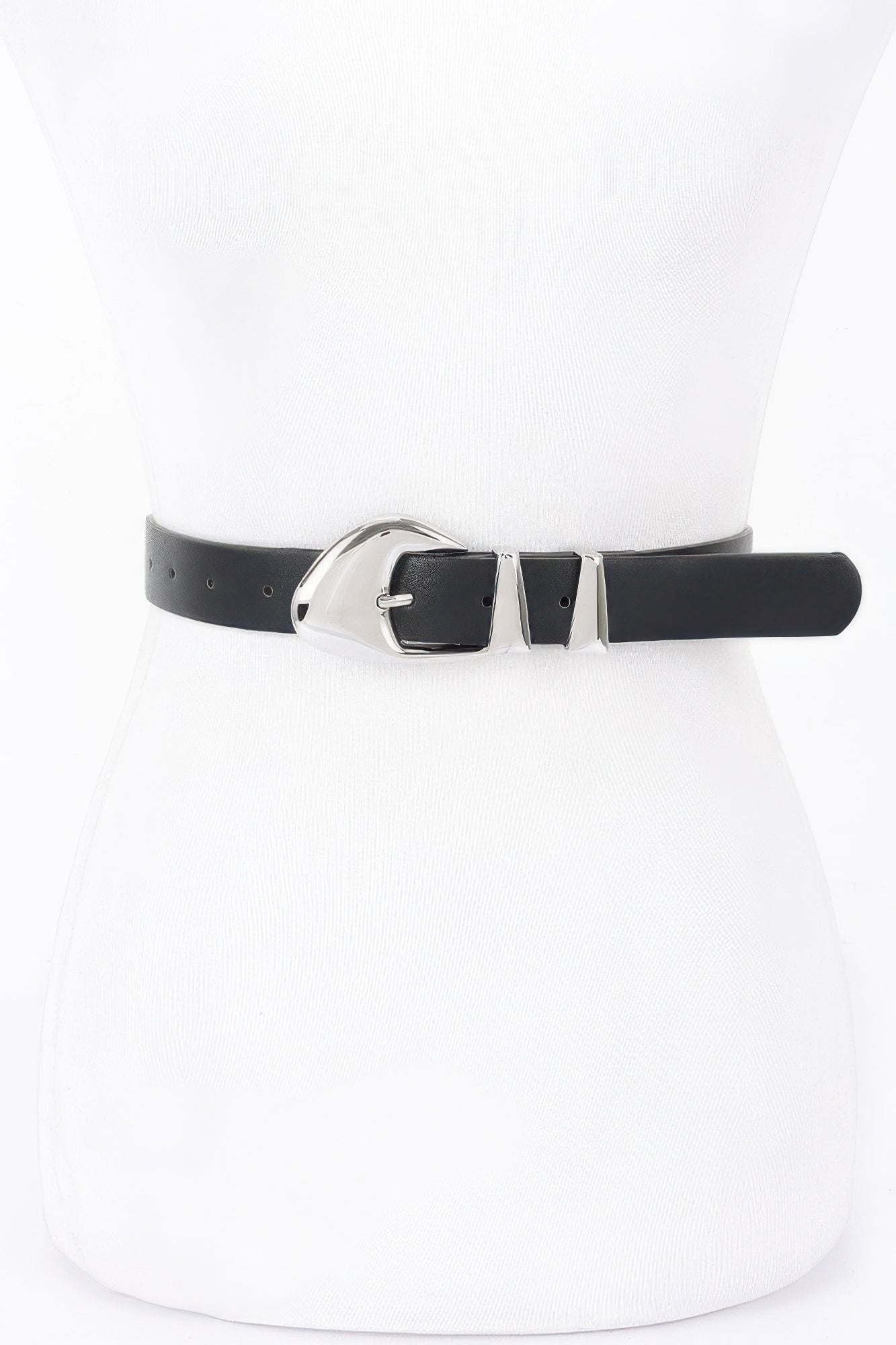 Faux Leather Multi Metal Buckle Belt
