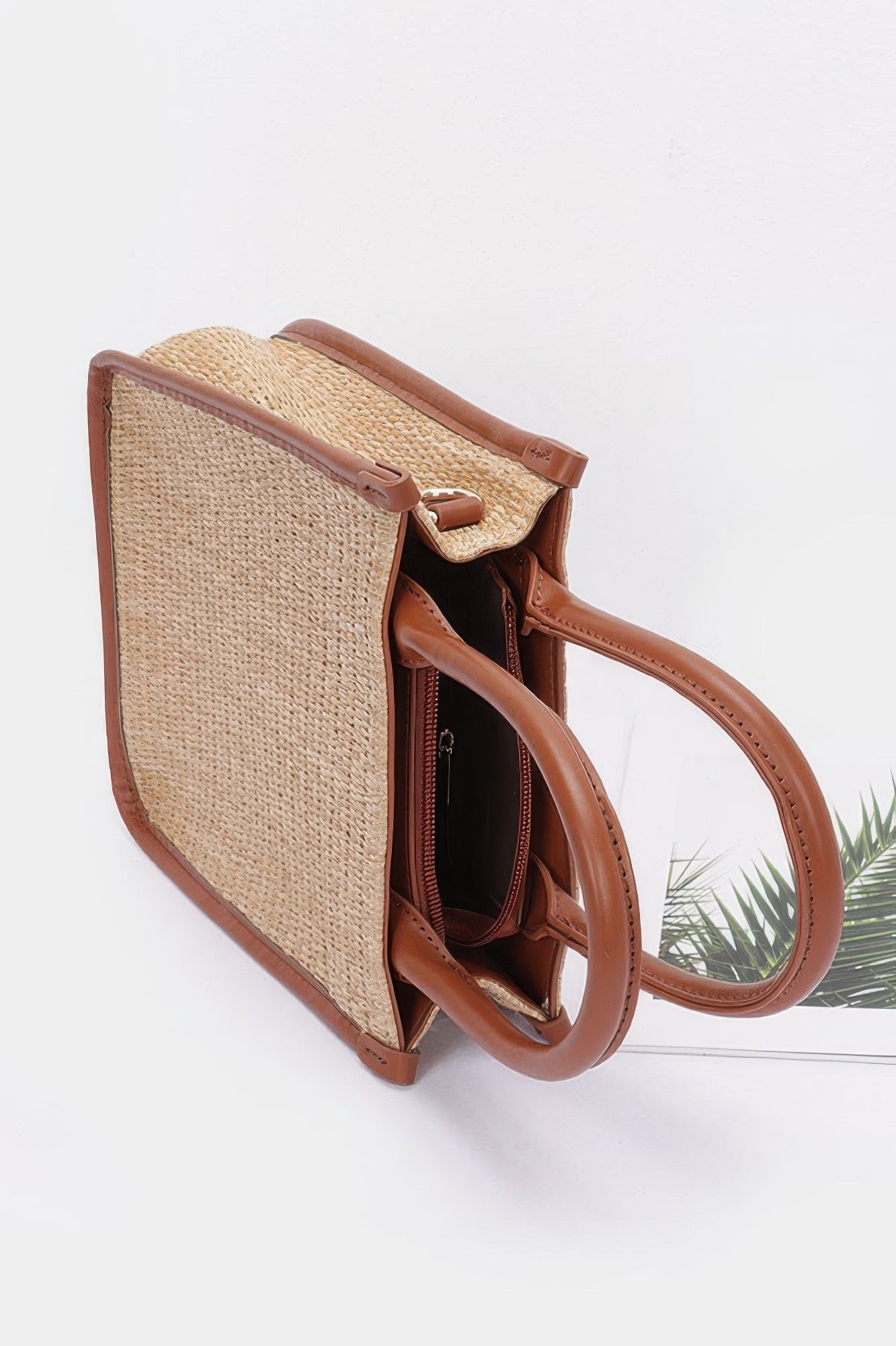 Faux Straw Tote Bag