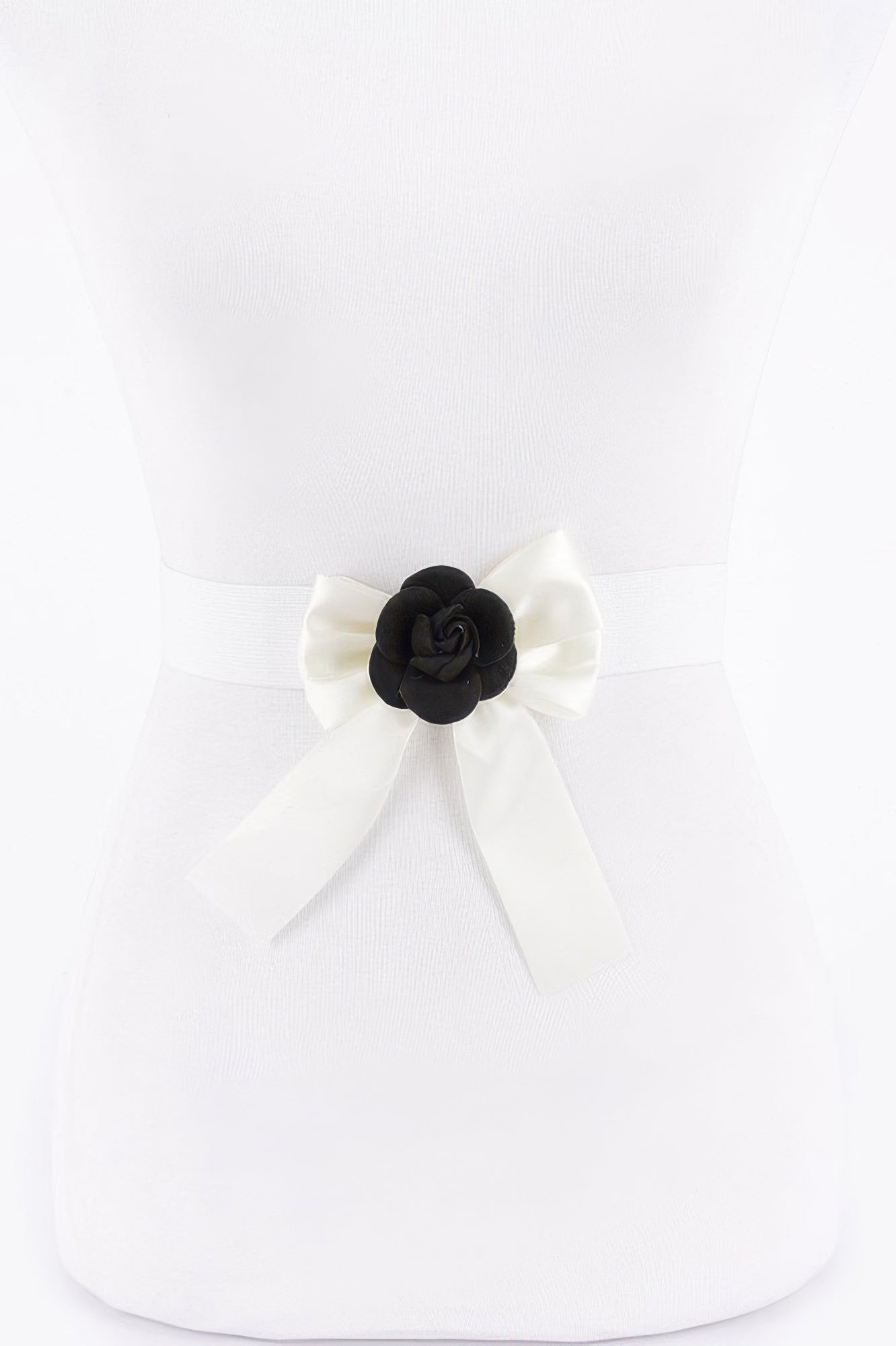 Flower Satin Ribbon Elastic Belt