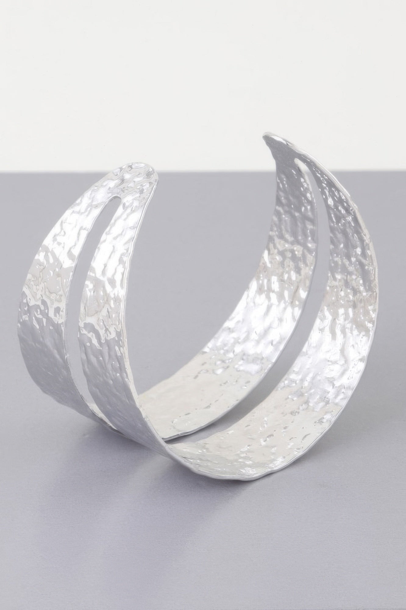 Hammered Double Wrap Cuff Bracelet