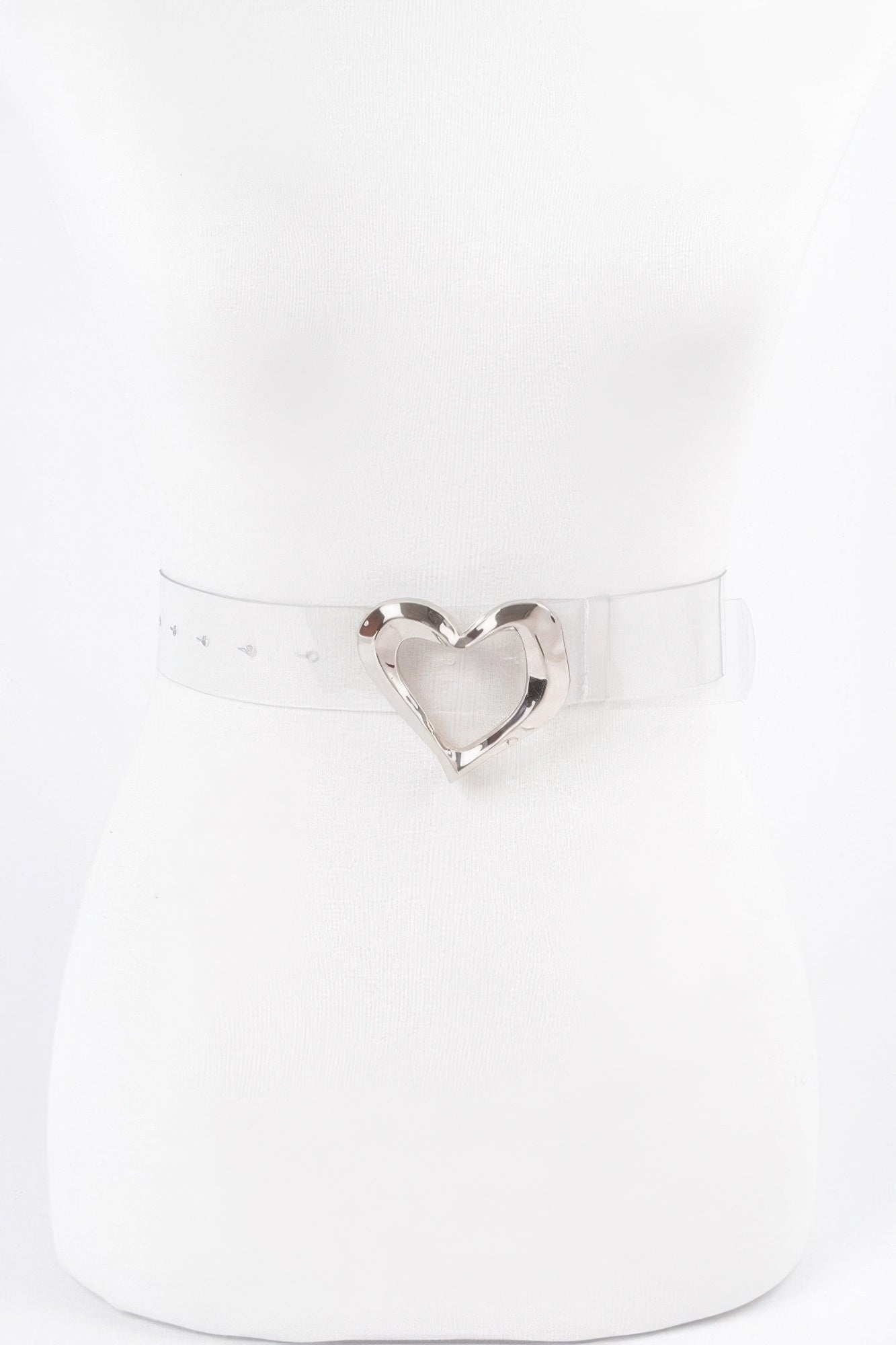 Heart Shape Metal Buckle Clear Belt