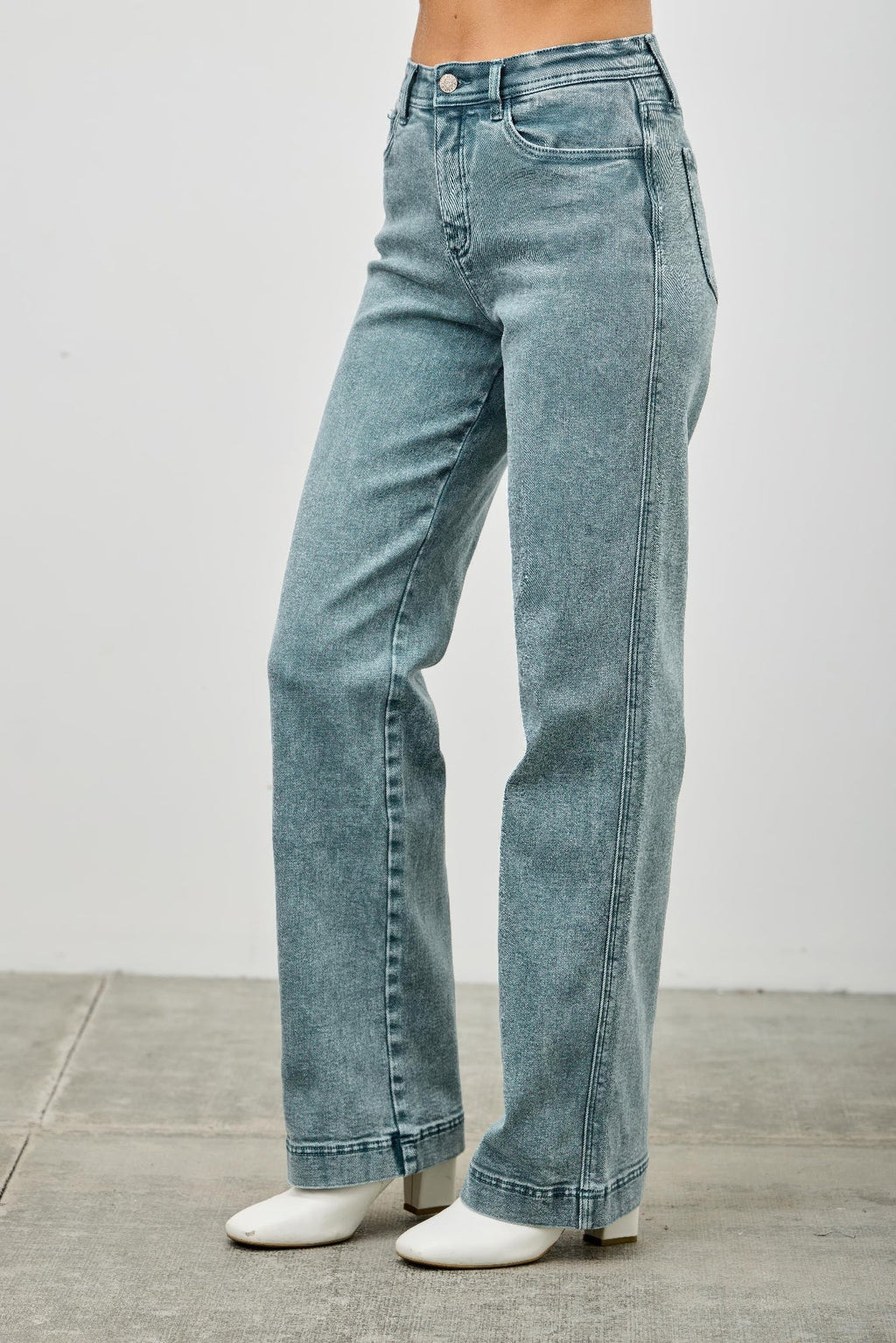 High Rise Slim Wide Straight