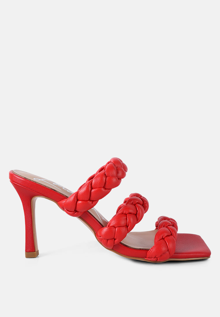 High Heel Braided Strap Casual Sandals