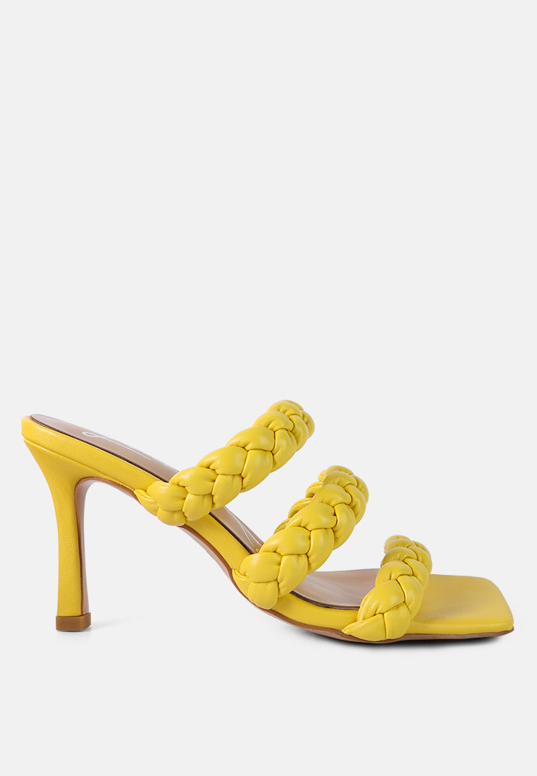 High Heel Braided Strap Casual Sandals
