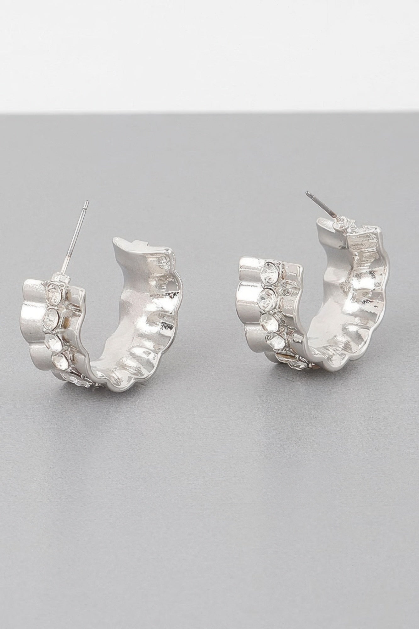 Jeweled Lace Hoop Earrings