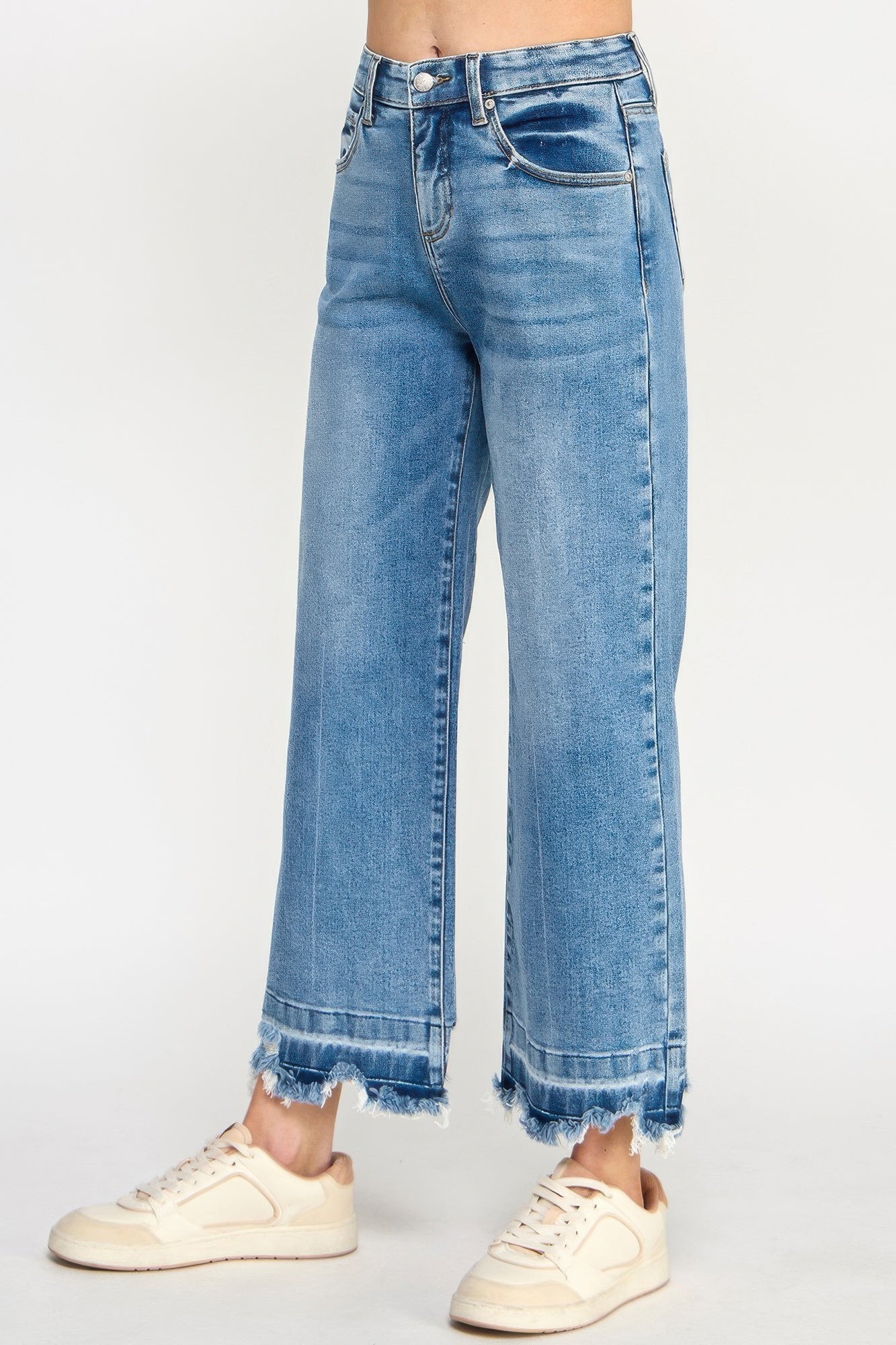 Tummy Control High Rise Crop Wide W/ Released Hem